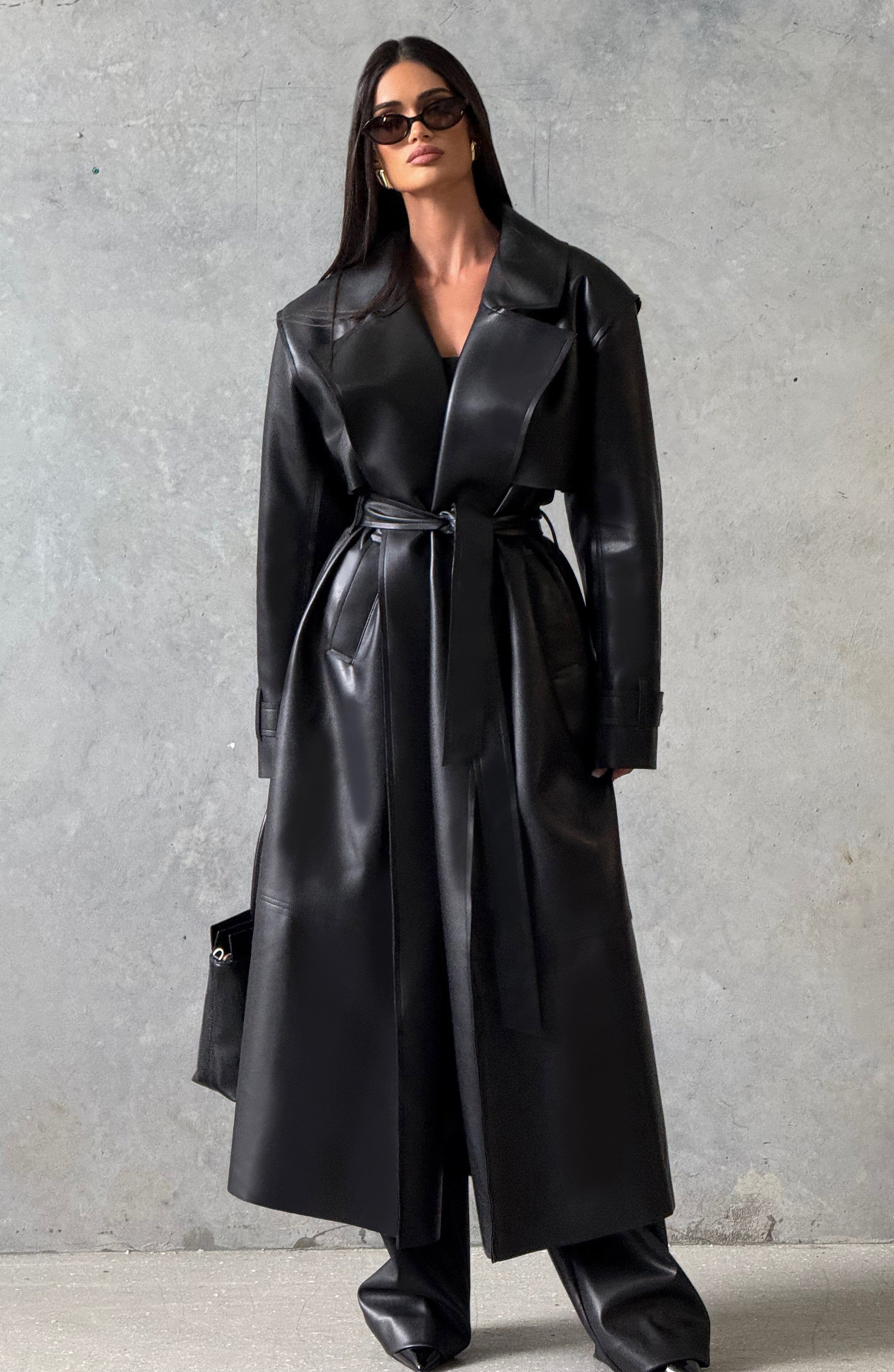 Flourenne Brigitte Trench Coat in Black