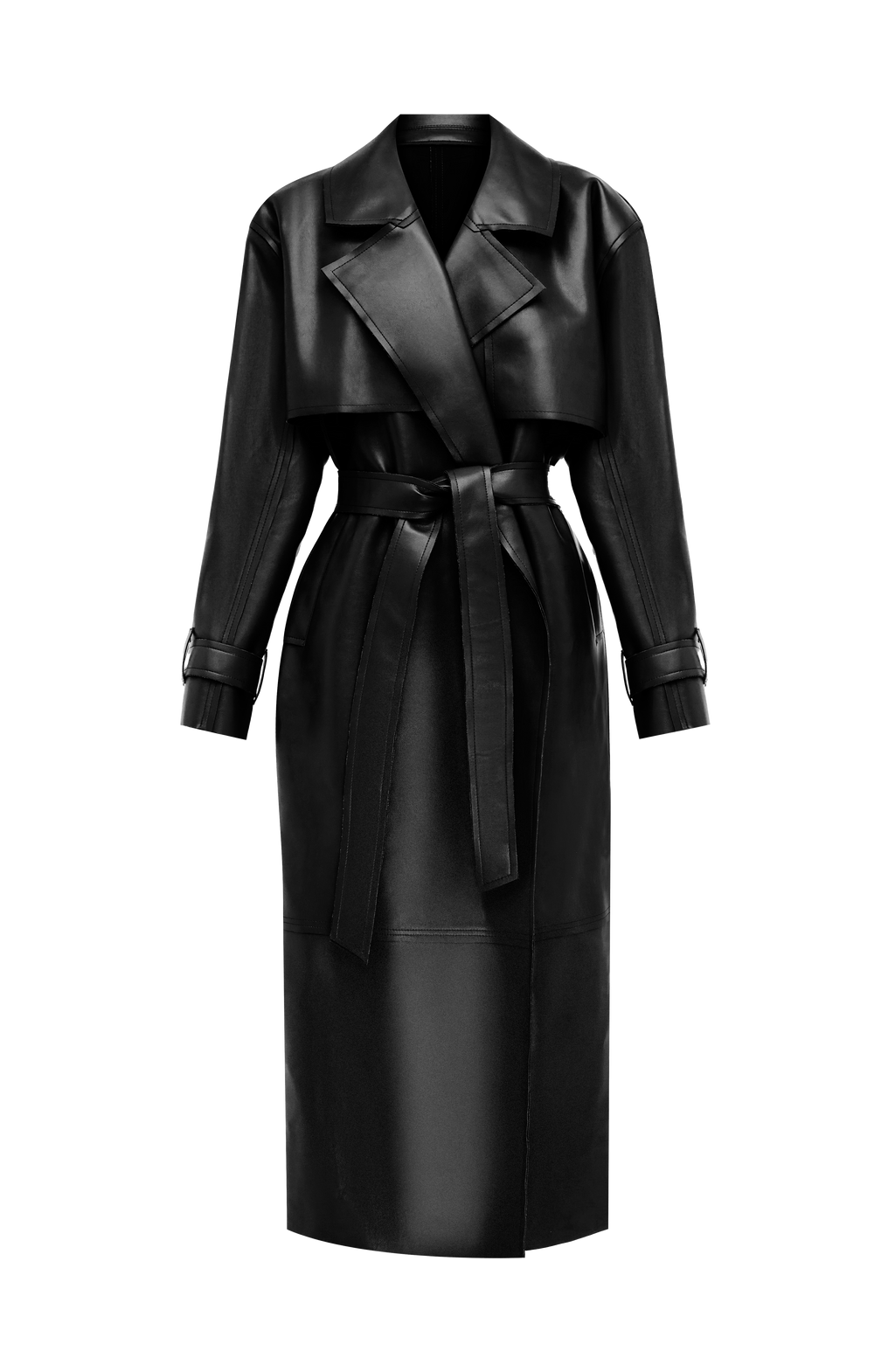 Flourenne Brigitte Trench Coat in Black