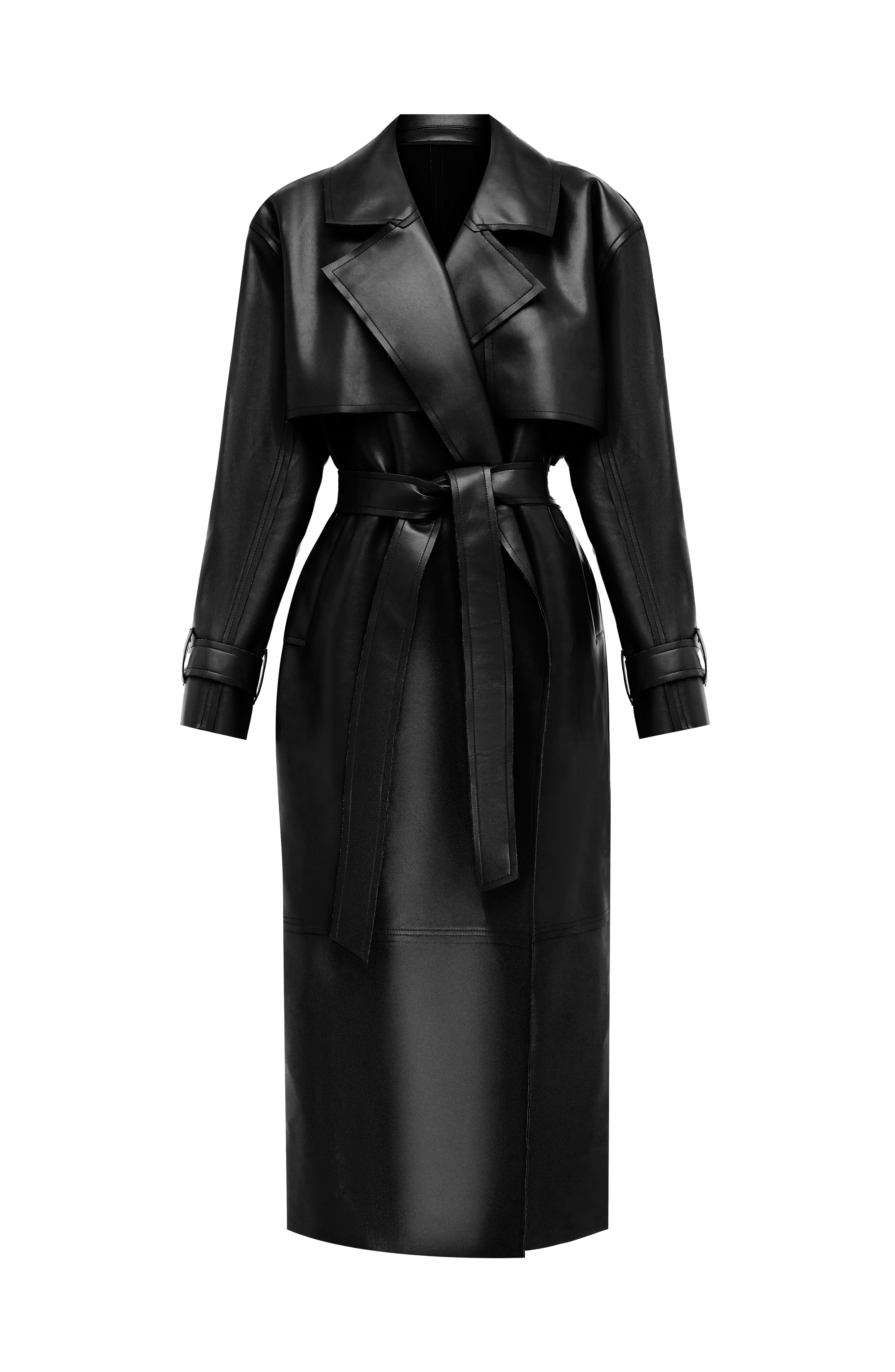 Flourenne Brigitte Trench Coat in Black