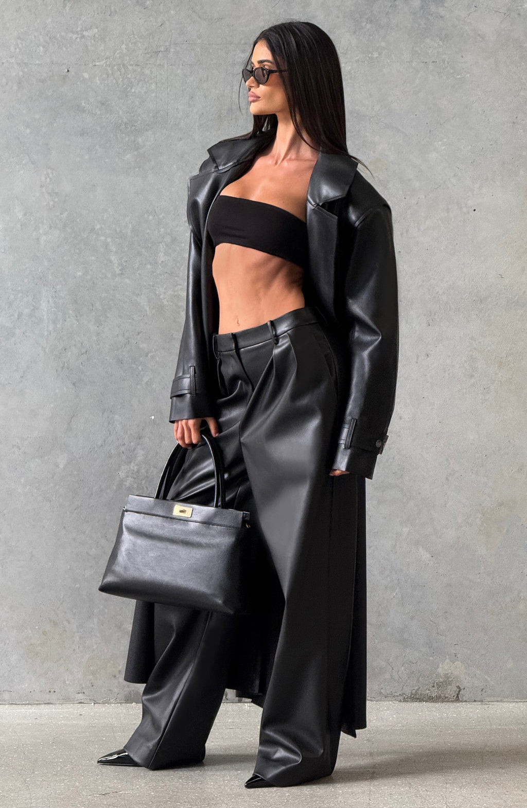 Flourenne Brigitte Trench Coat in Black