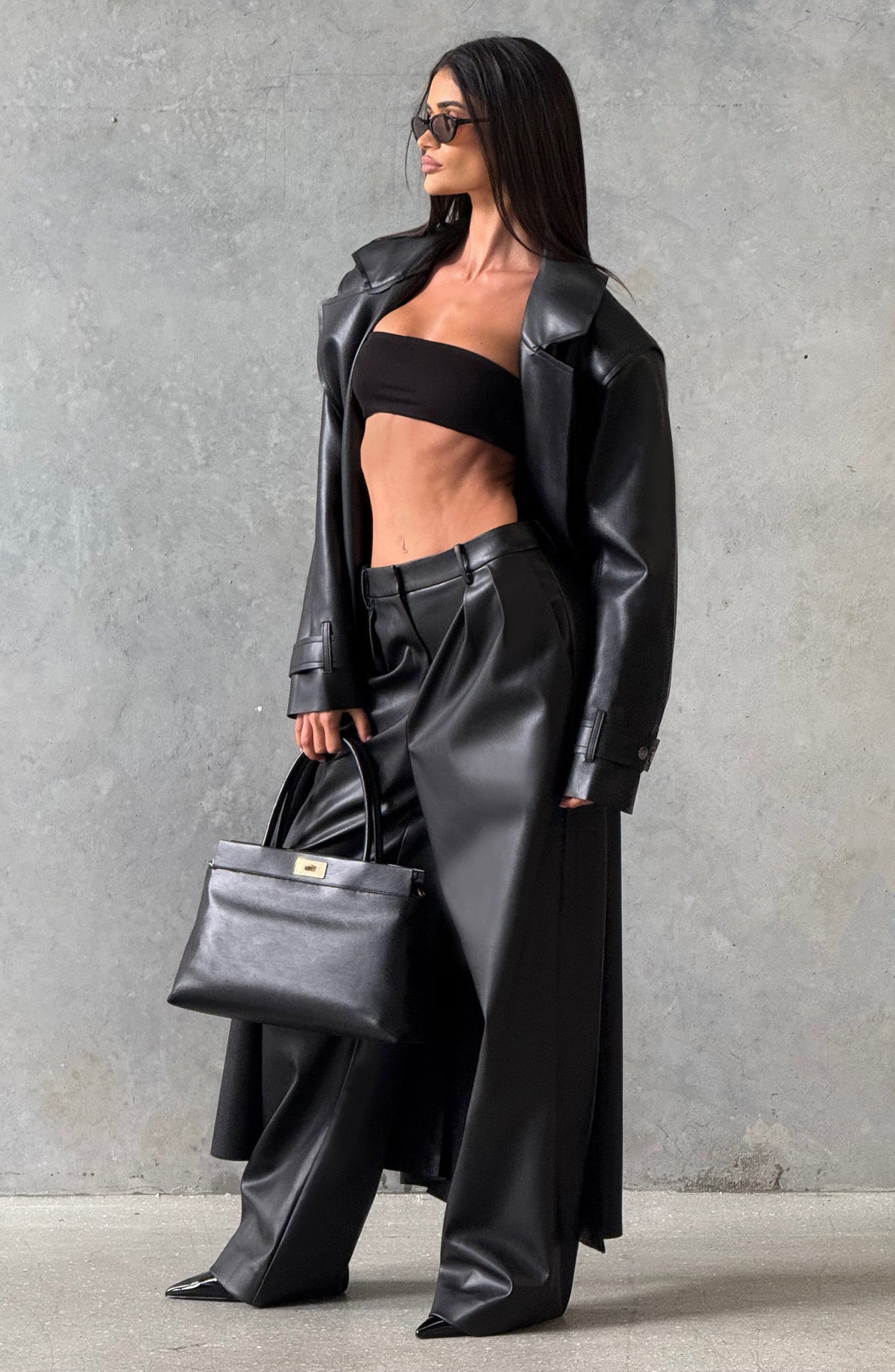 Flourenne Brigitte Trench Coat in Black