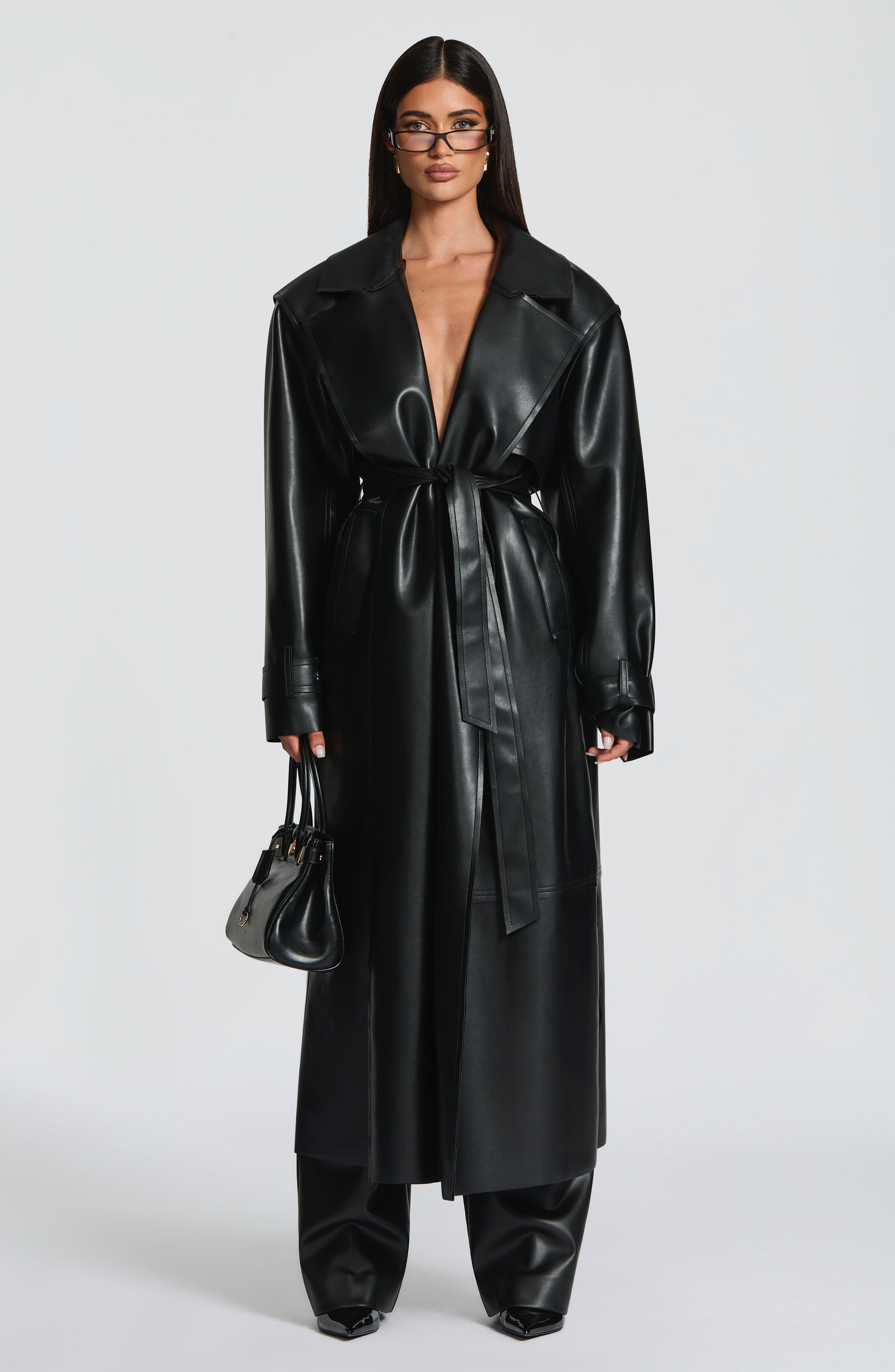 Flourenne Brigitte Trench Coat in Black