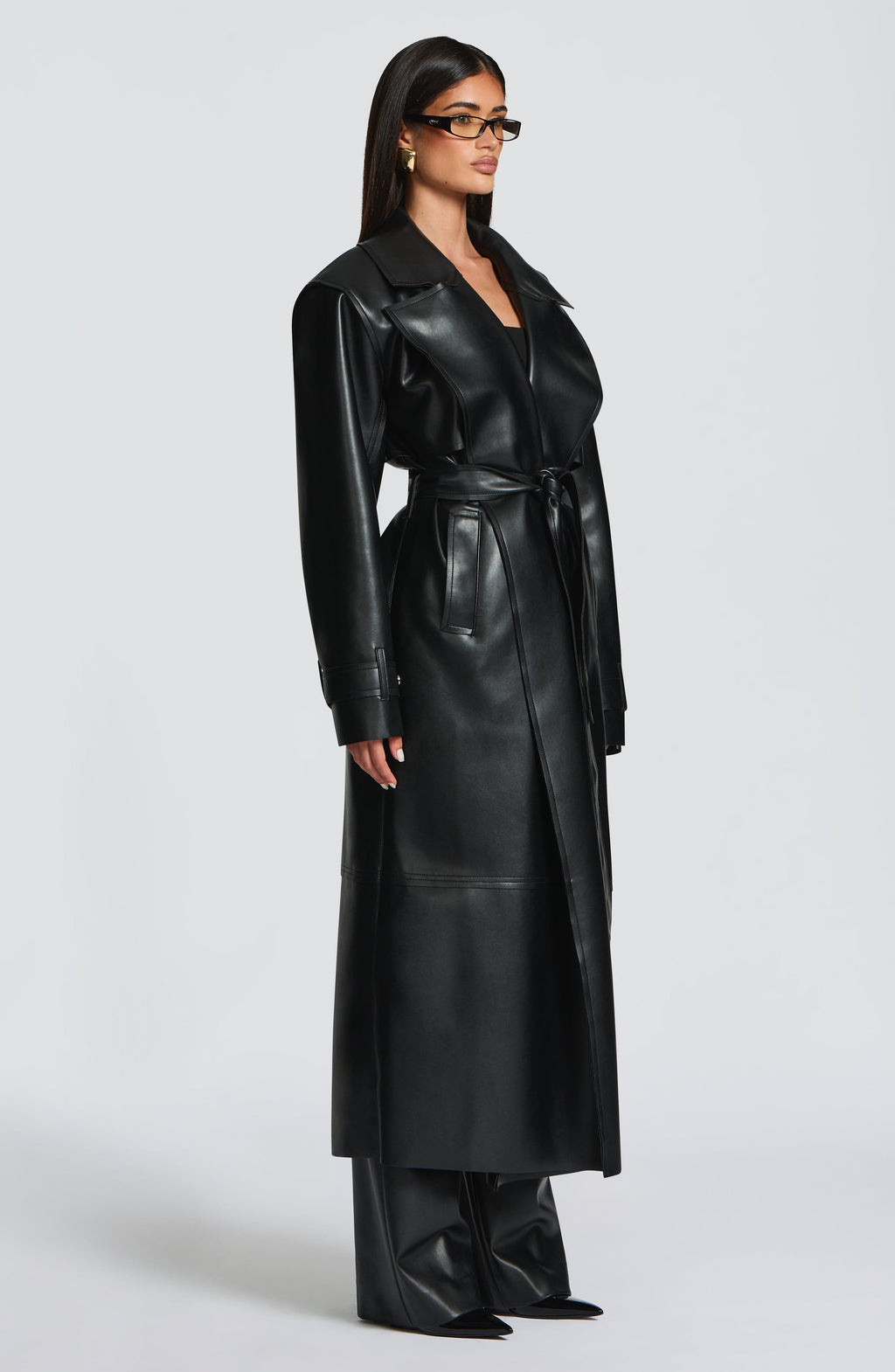 Flourenne Brigitte Trench Coat in Black
