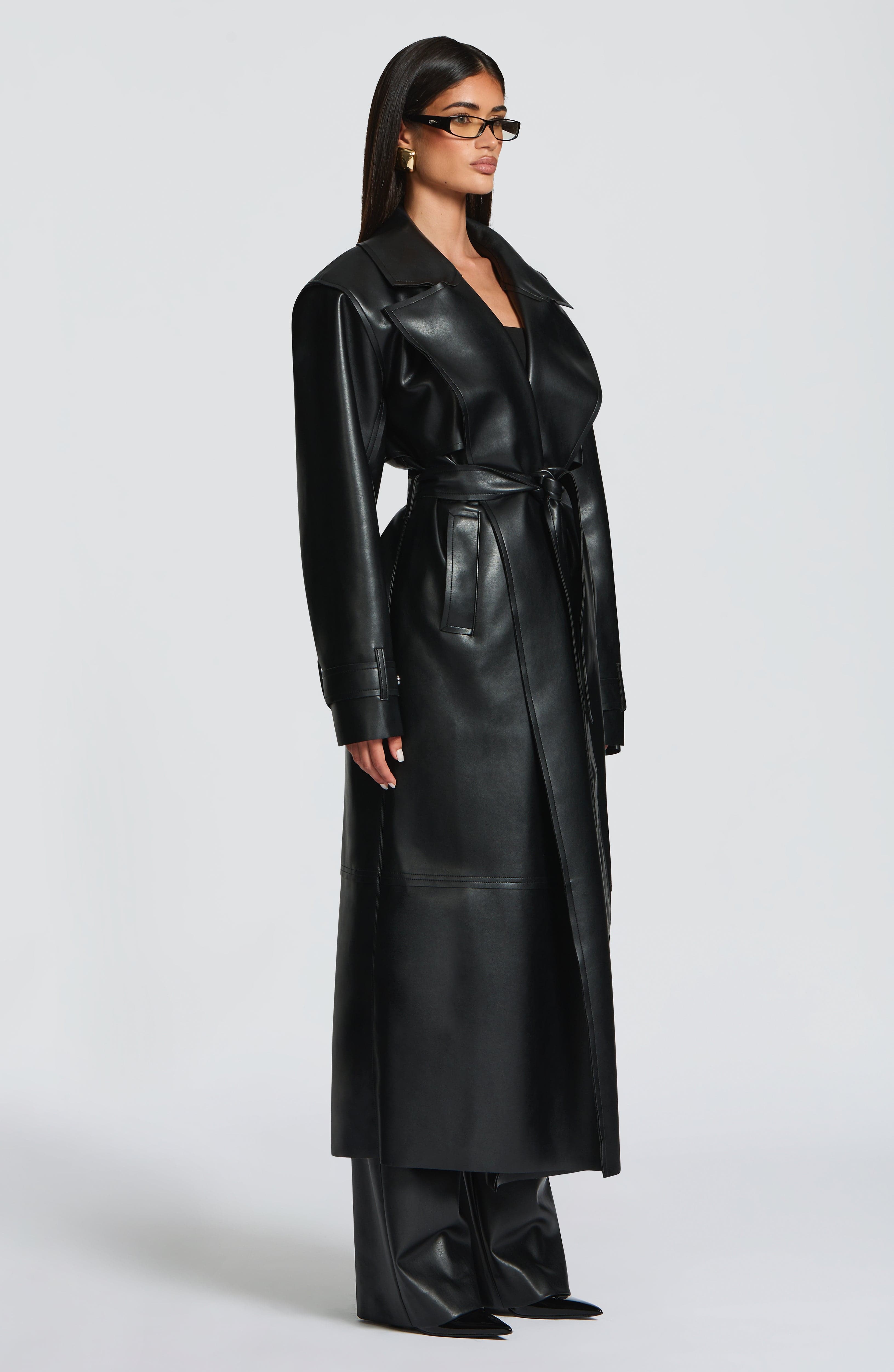 Flourenne Brigitte Trench Coat in Black