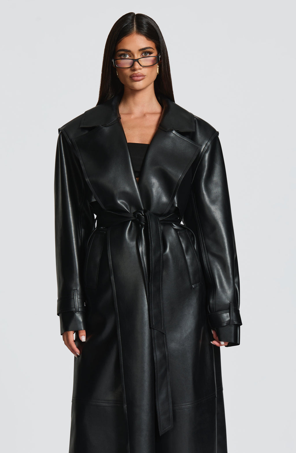 Flourenne Brigitte Trench Coat in Black