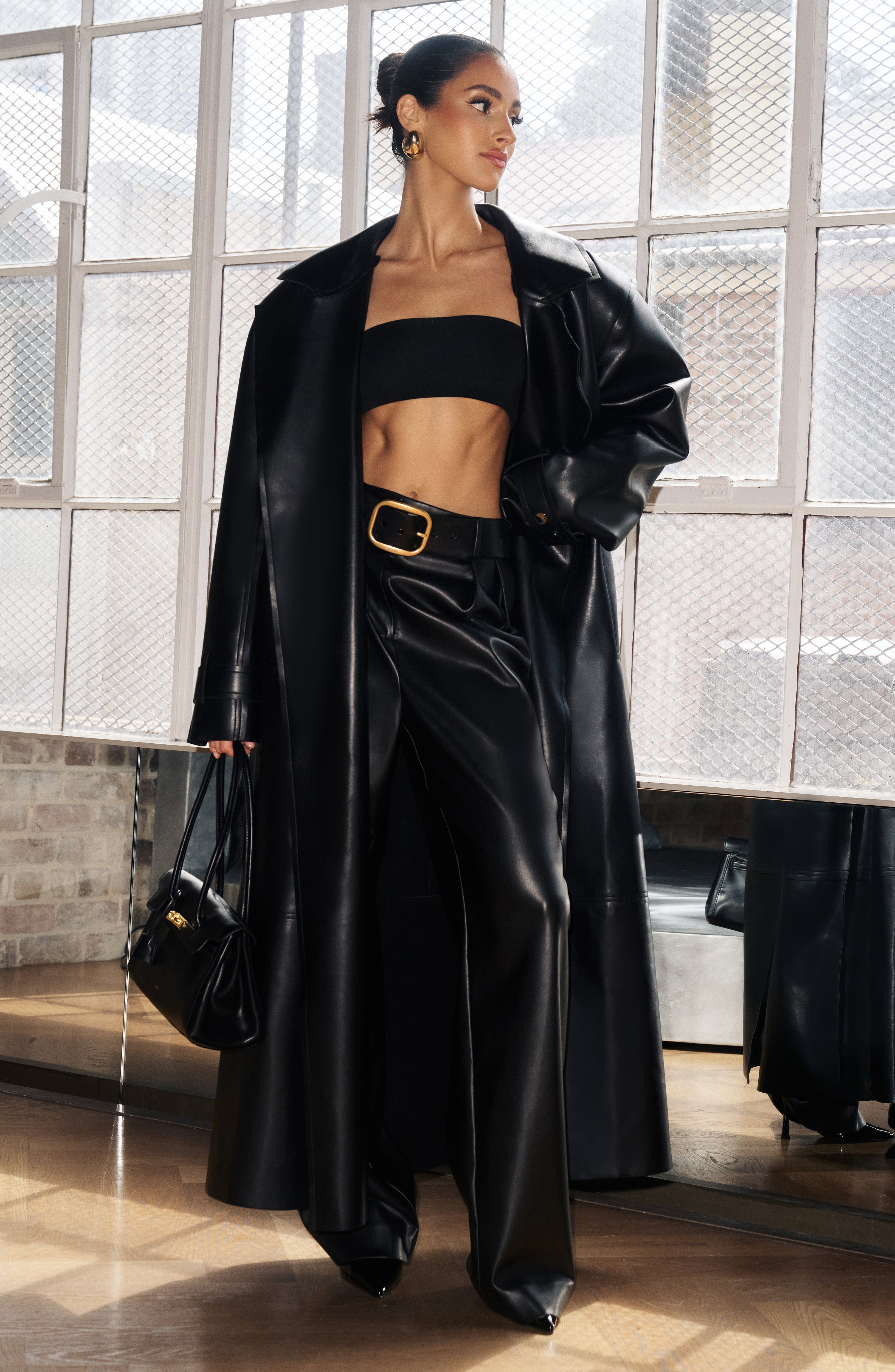 Flourenne Brigitte Trench Coat in Black