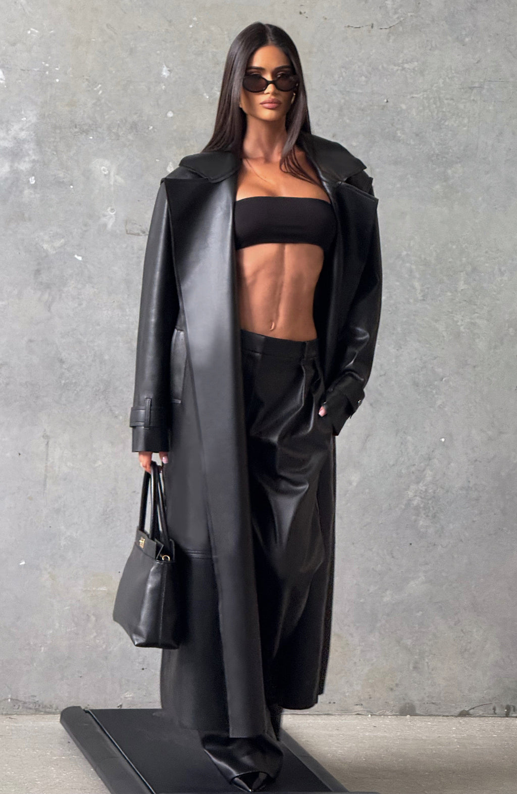 Flourenne Brigitte Trench Coat in Black
