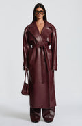 Flourenne Brigitte Trench Coat in Plum