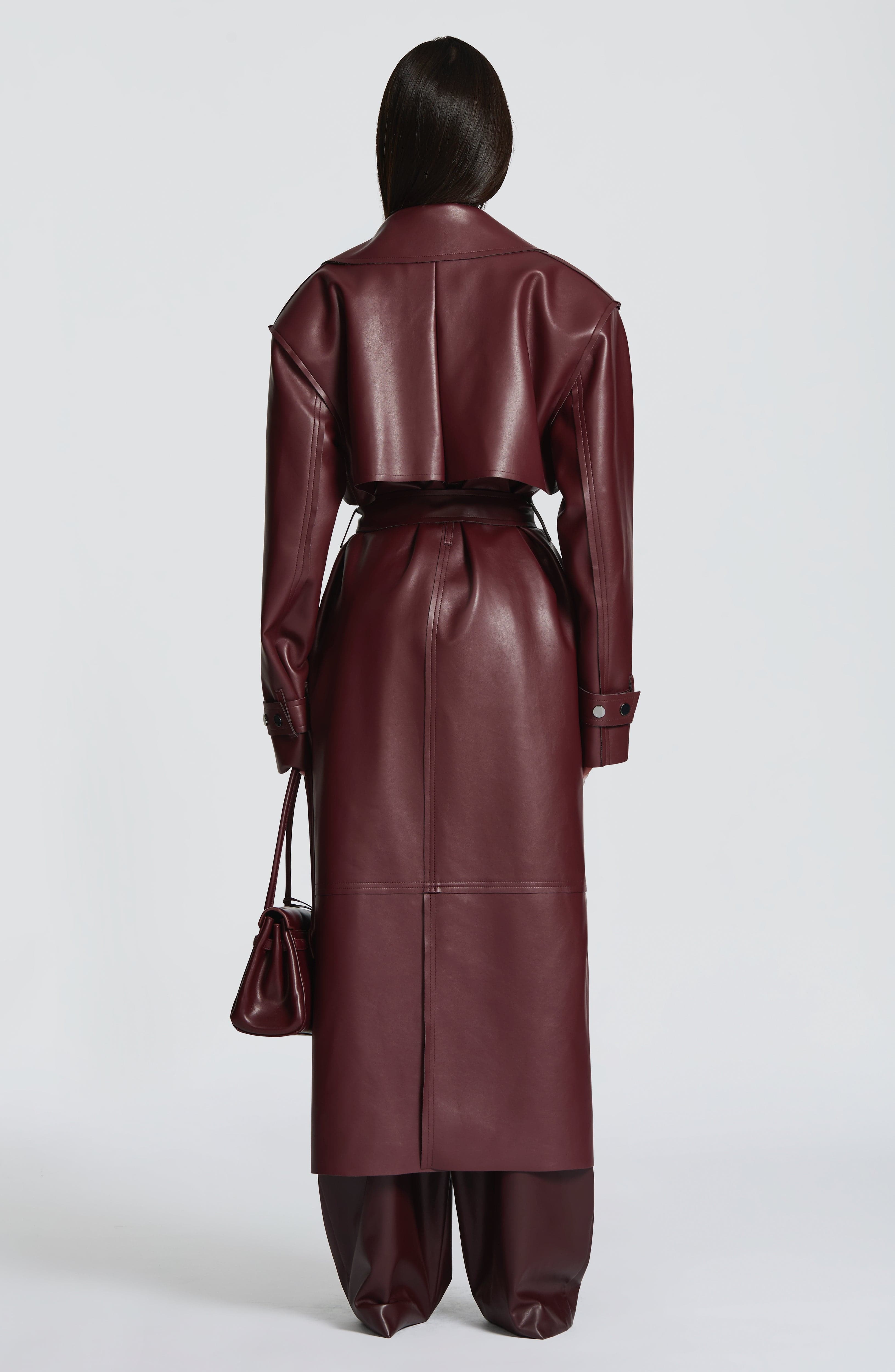 Flourenne Brigitte Trench Coat in Plum