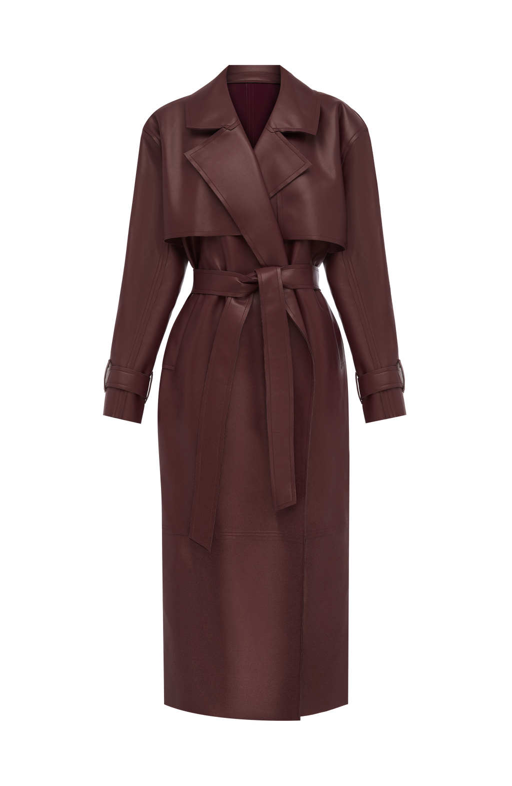 Flourenne Brigitte Trench Coat in Plum