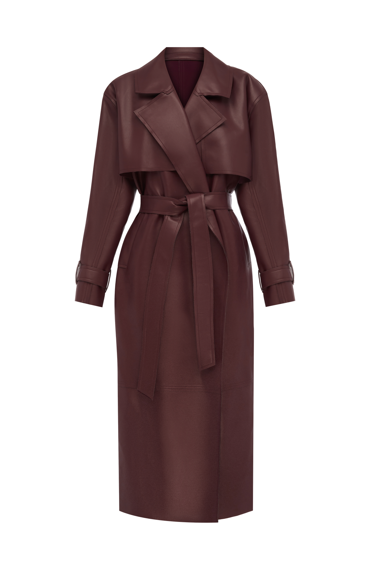 Flourenne Brigitte Trench Coat in Plum