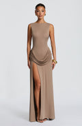 Flourenne Bruna Maxi Dress in Stone