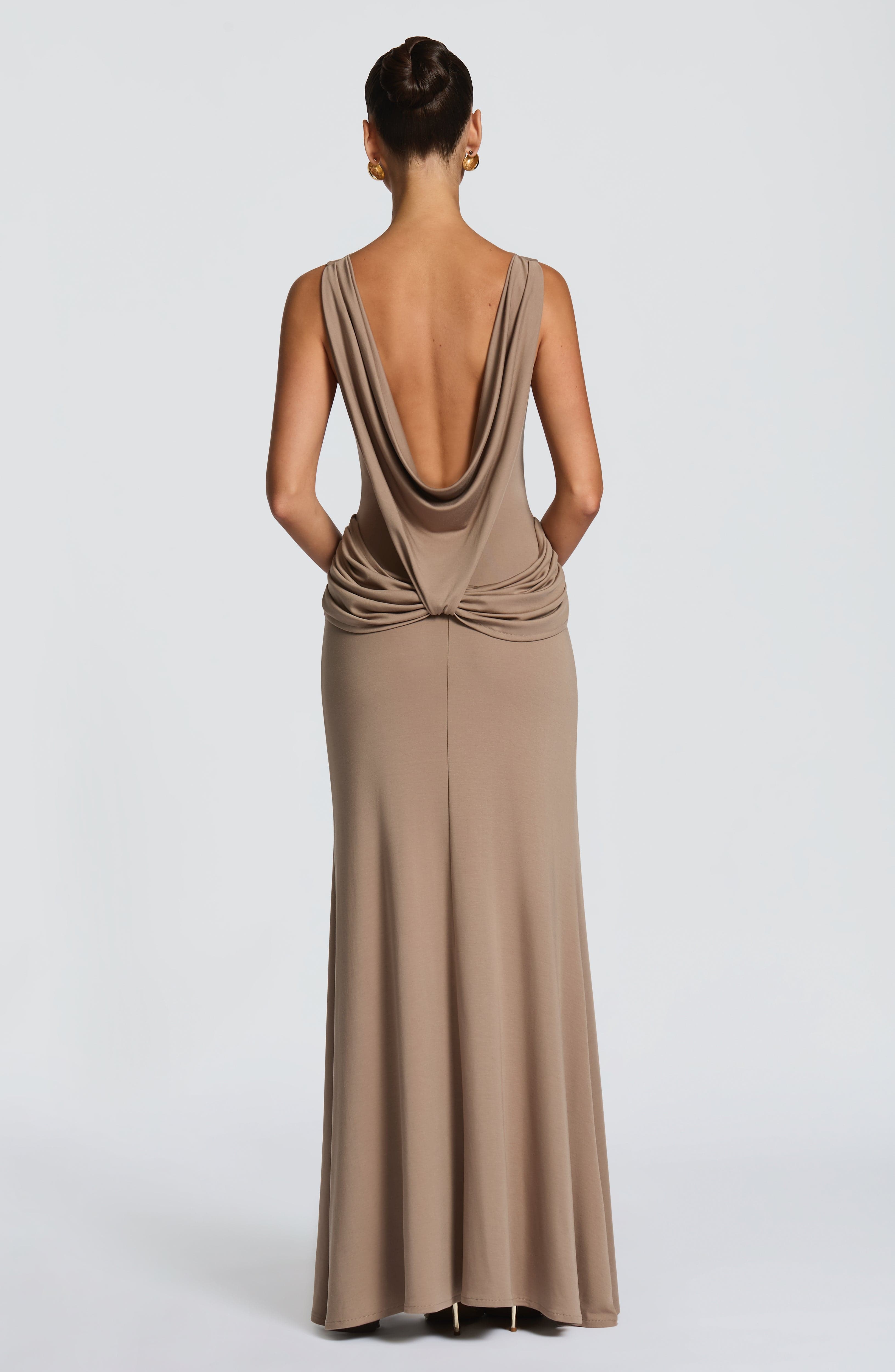 Flourenne Bruna Maxi Dress in Stone