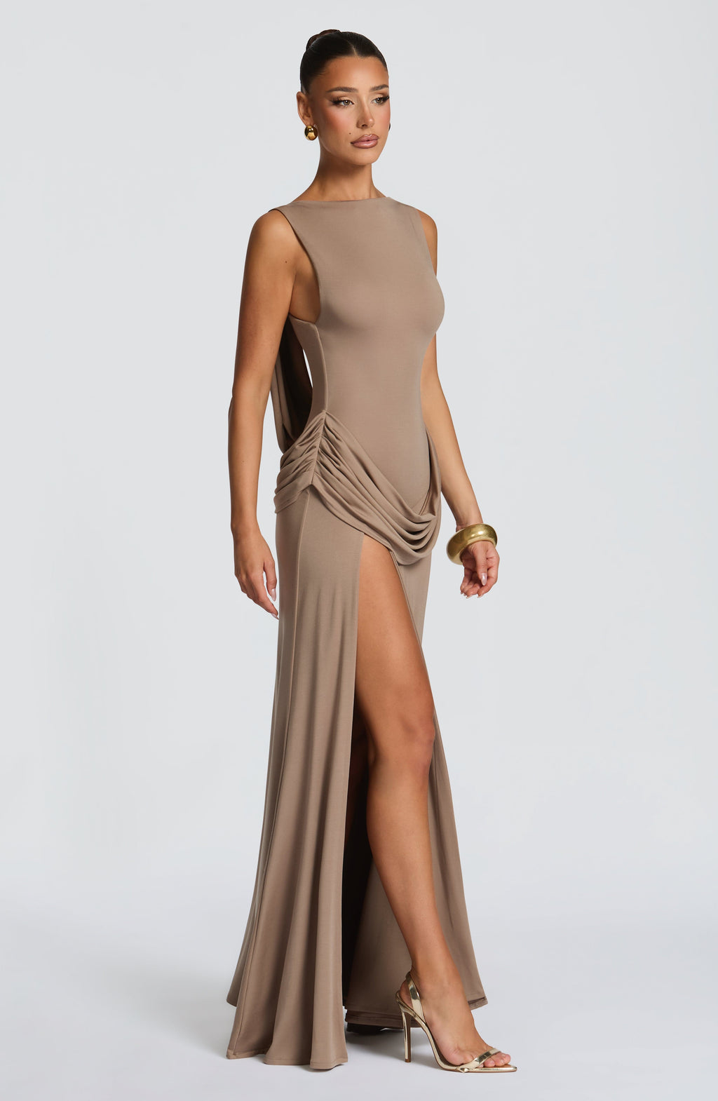 Flourenne Bruna Maxi Dress in Stone