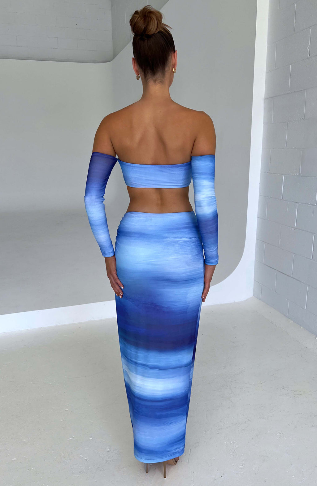 Flourenne Brynn Top in Blue Haze Print