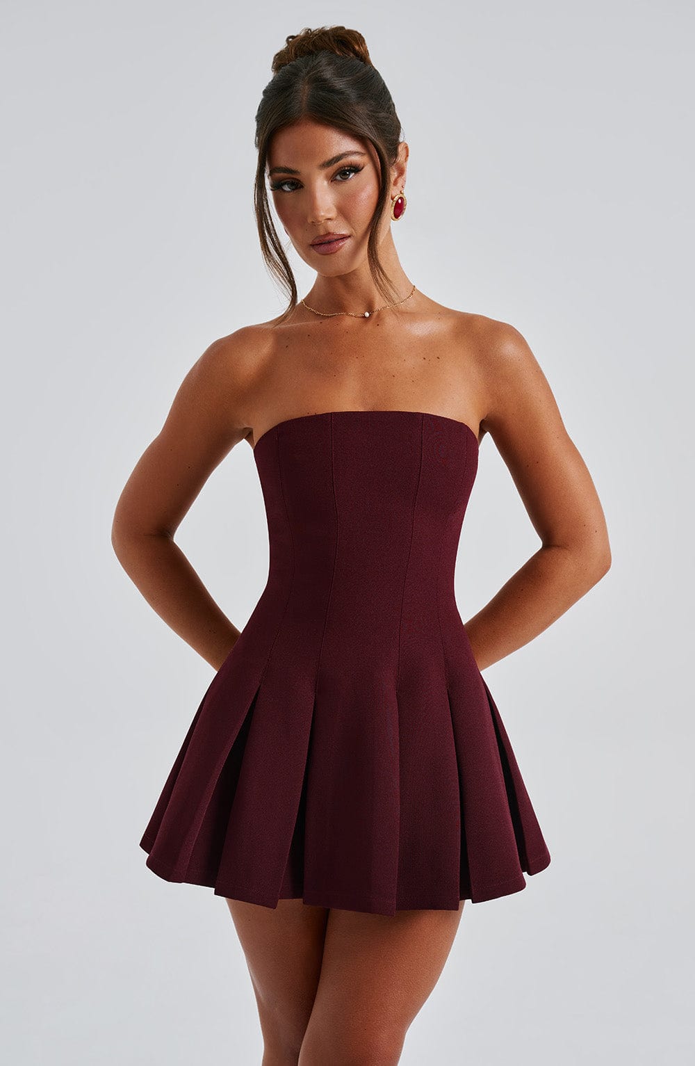 Flourenne Bryony Mini Dress in Cherry Lacquer