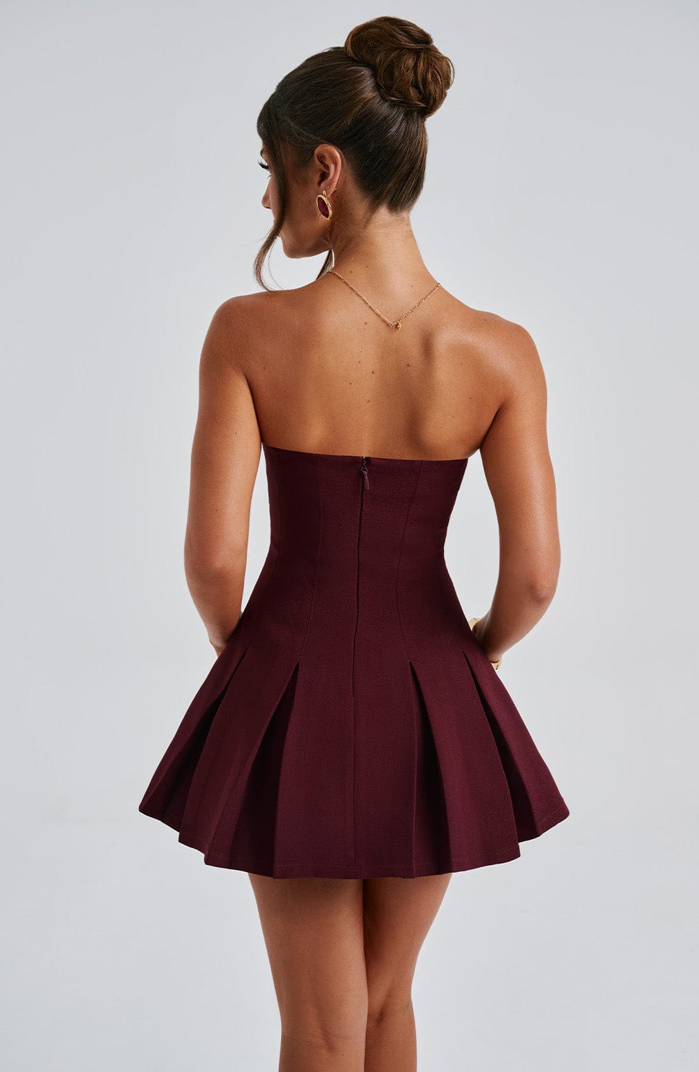 Flourenne Bryony Mini Dress in Cherry Lacquer