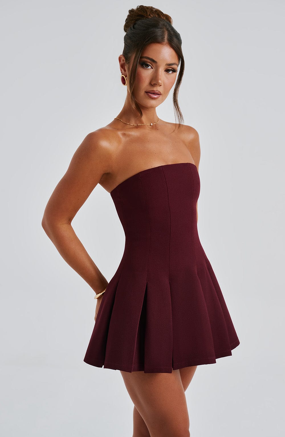 Flourenne Bryony Mini Dress in Cherry Lacquer