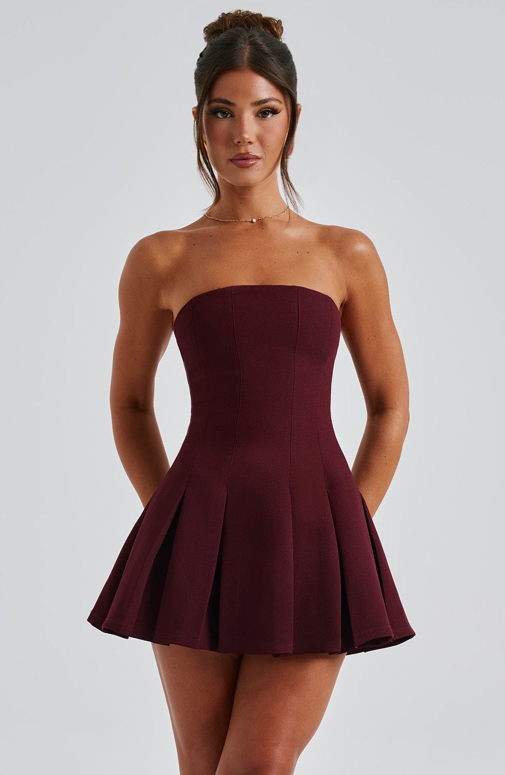Flourenne Bryony Mini Dress in Cherry Lacquer
