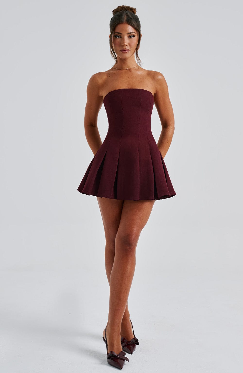 Flourenne Bryony Mini Dress in Cherry Lacquer