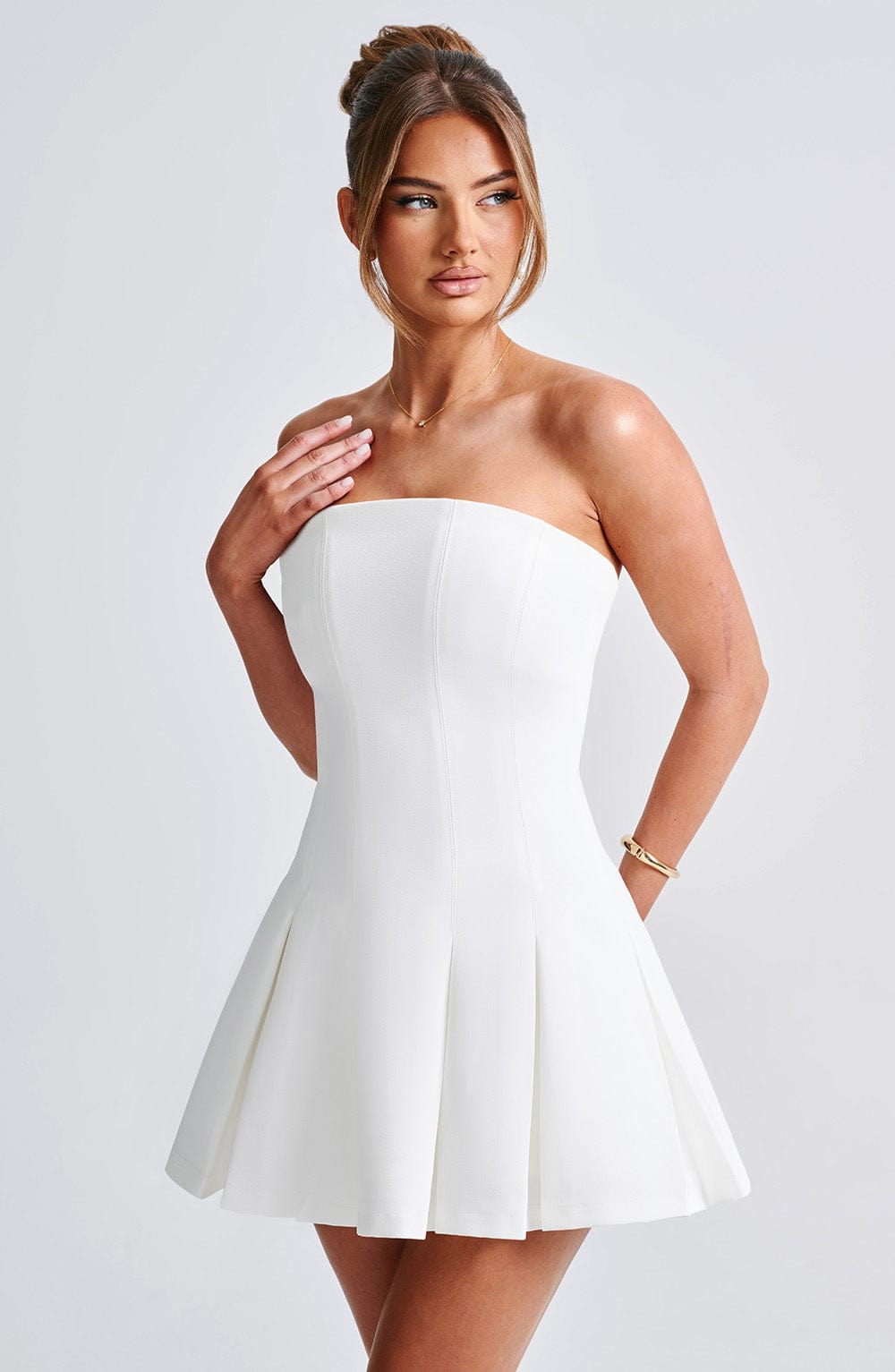 Flourenne Bryony Mini Dress in Ivory