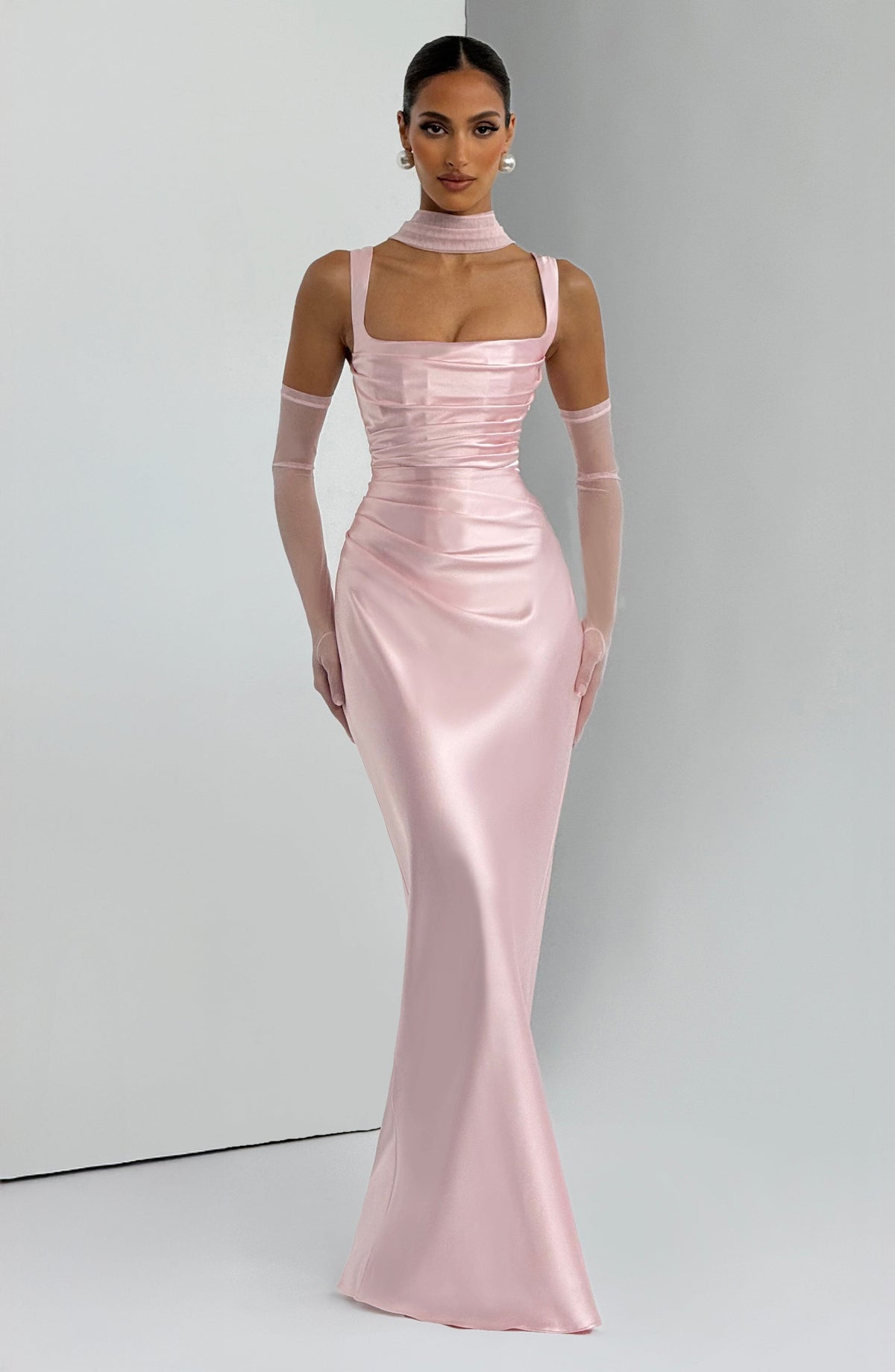 Flourenne Calandra Maxi Dress in Blush