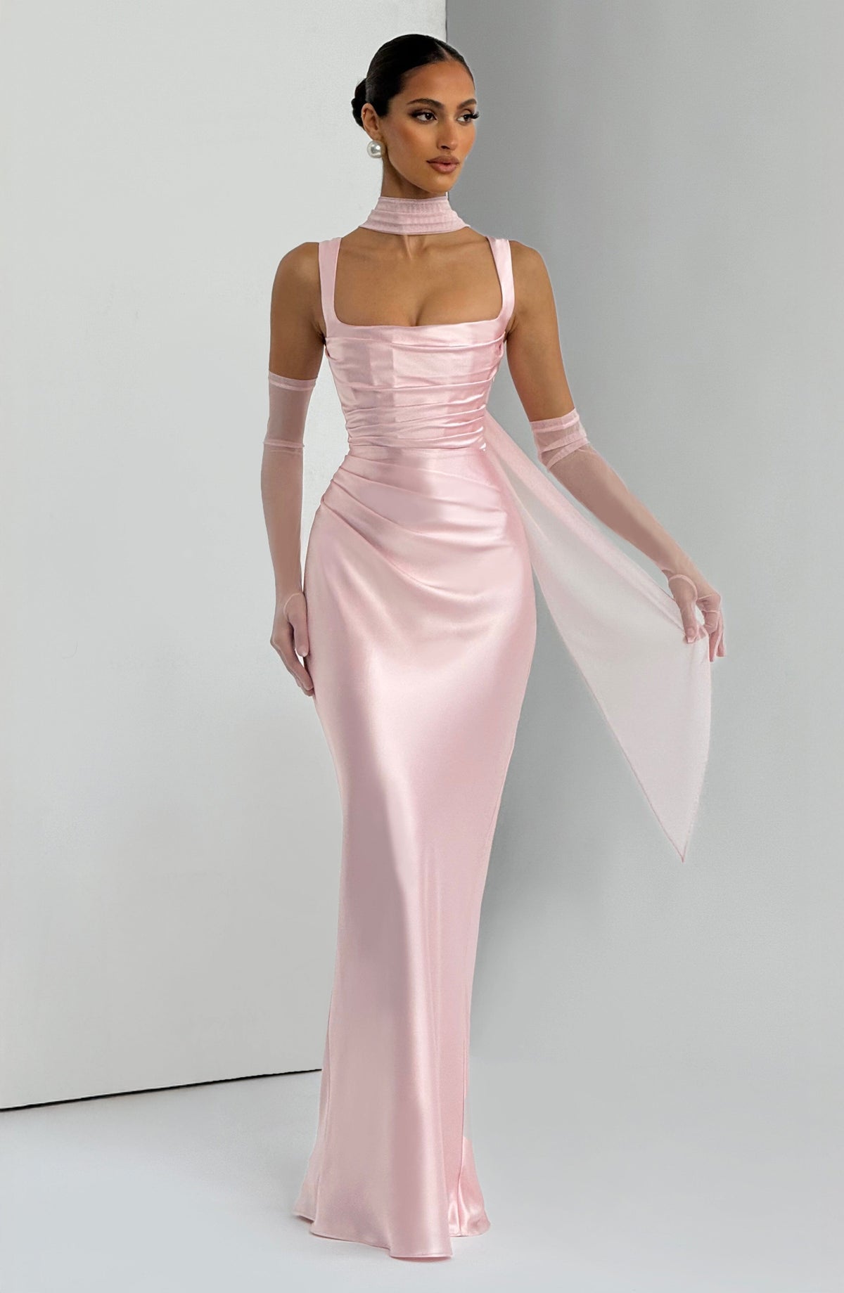 Flourenne Calandra Maxi Dress in Blush