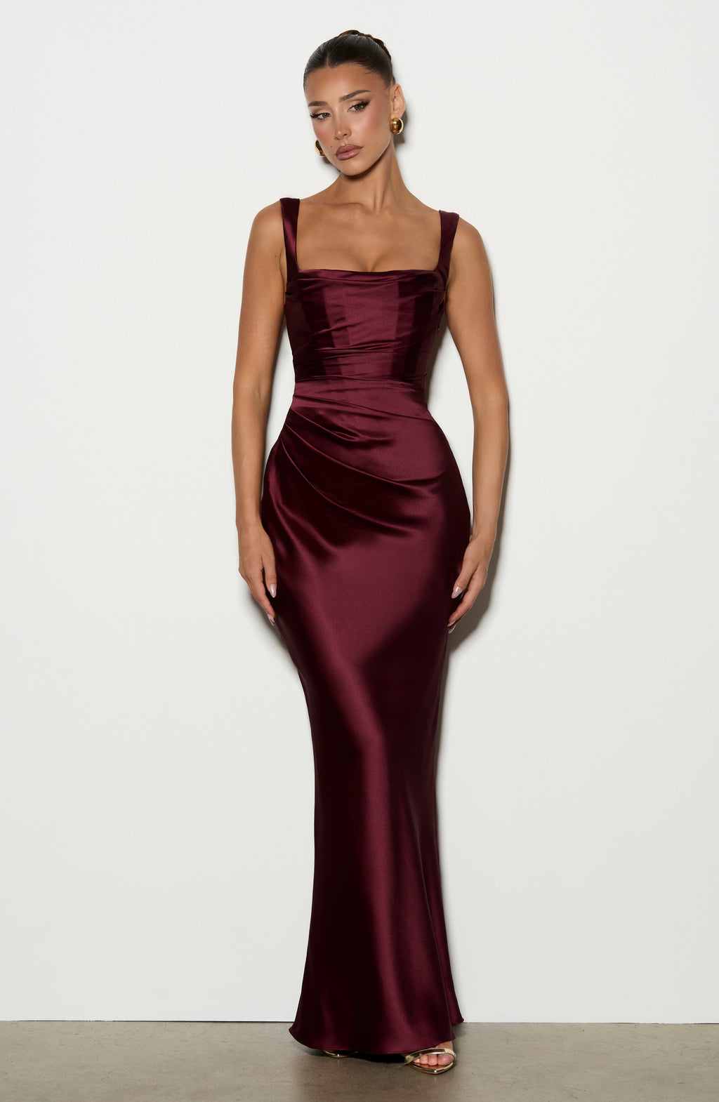 Flourenne Calandra Maxi Dress in Cherry Lacquer