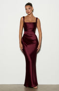 Flourenne Calandra Maxi Dress in Cherry Lacquer