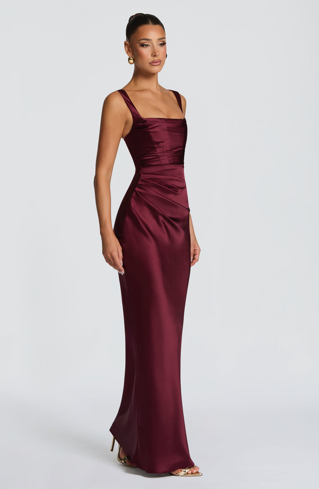 Flourenne Calandra Maxi Dress in Cherry Lacquer