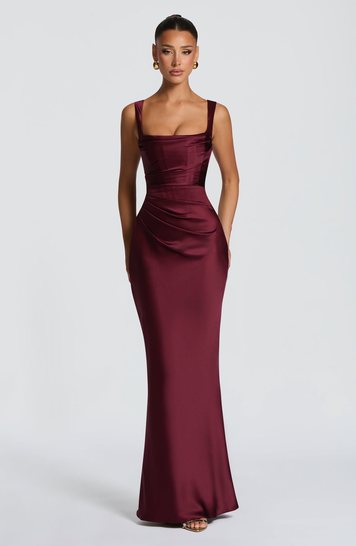 Flourenne Calandra Maxi Dress in Cherry Lacquer