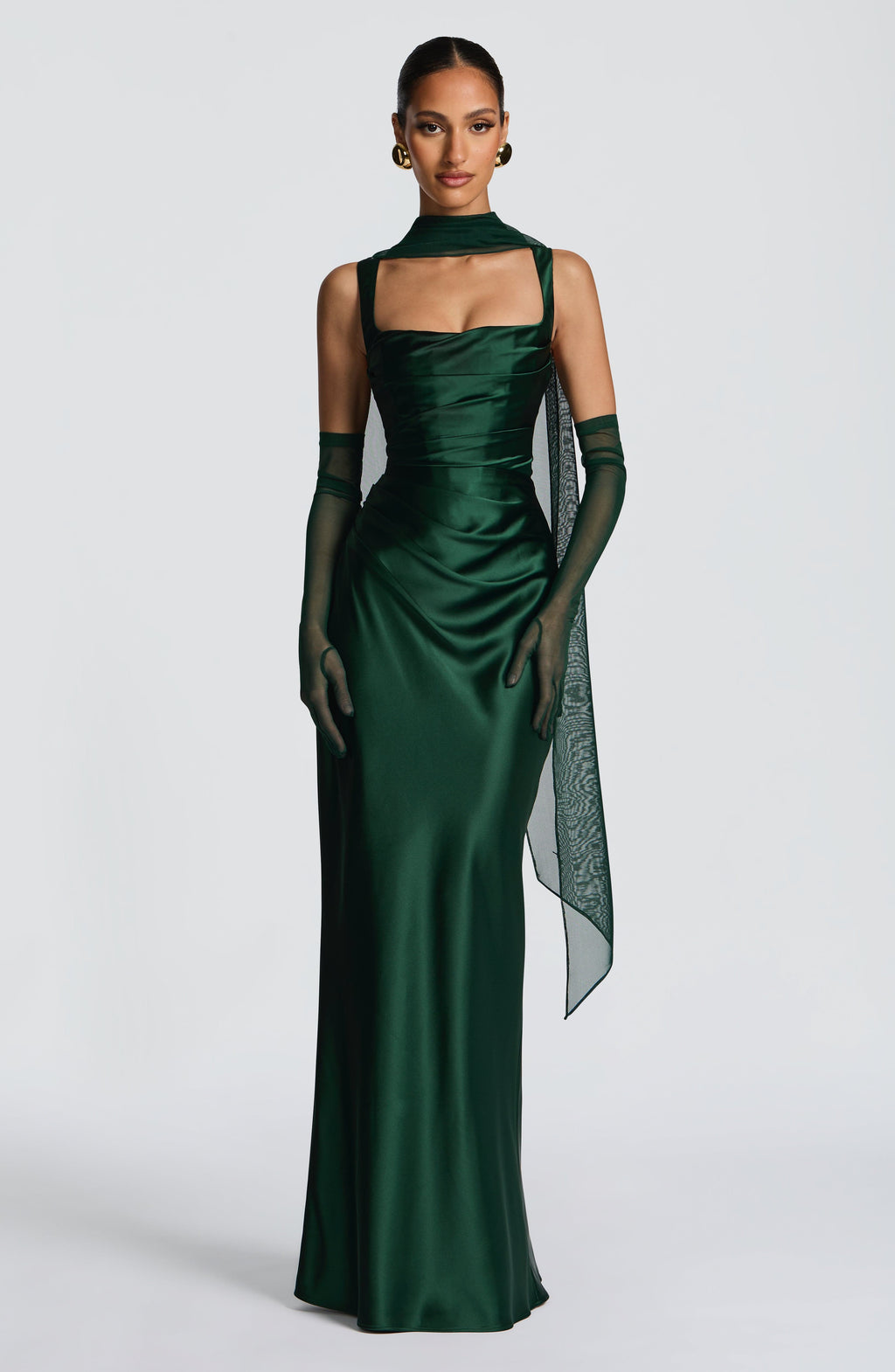 Flourenne Calandra Maxi Dress in Emerald