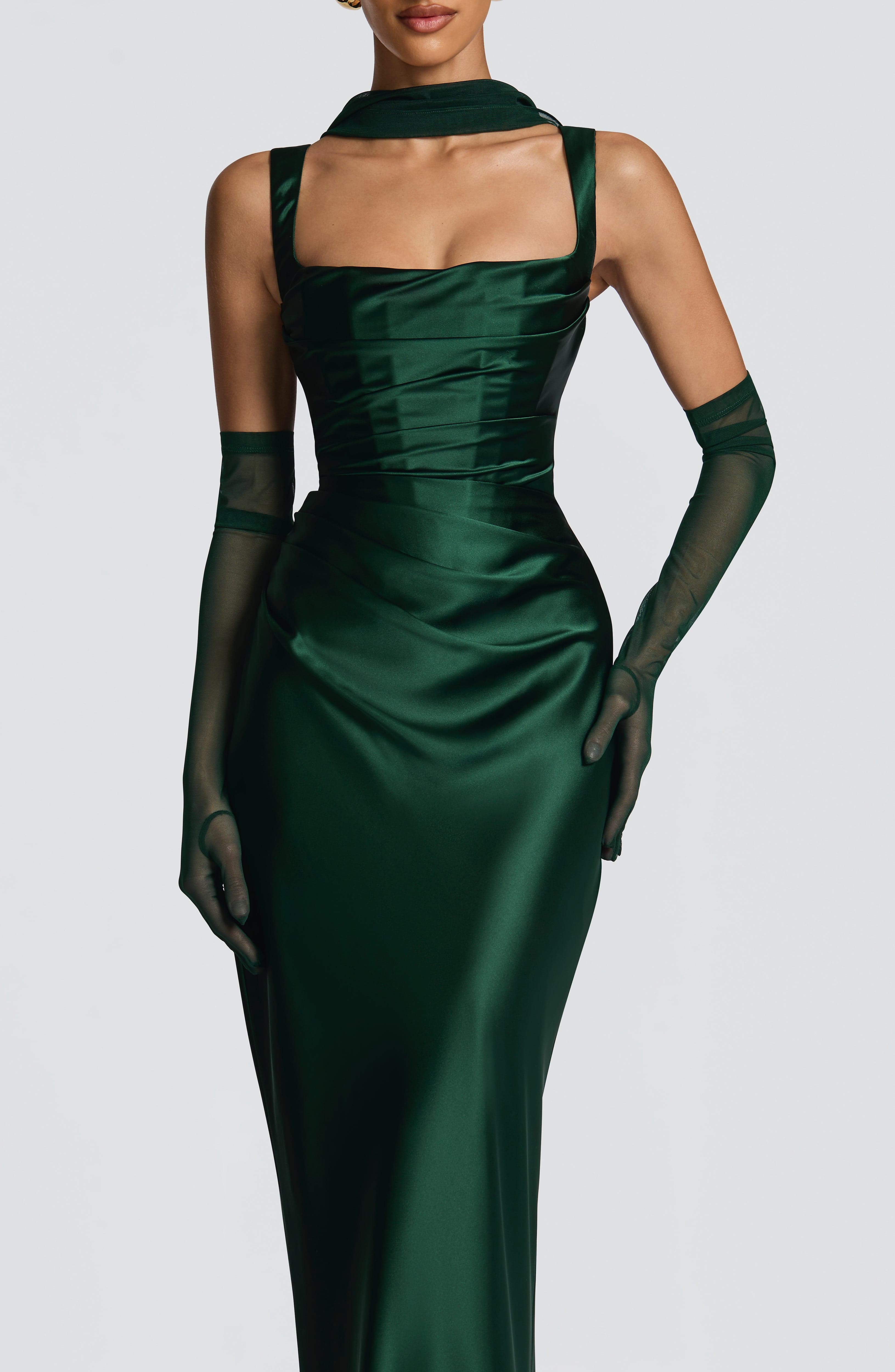 Flourenne Calandra Maxi Dress in Emerald