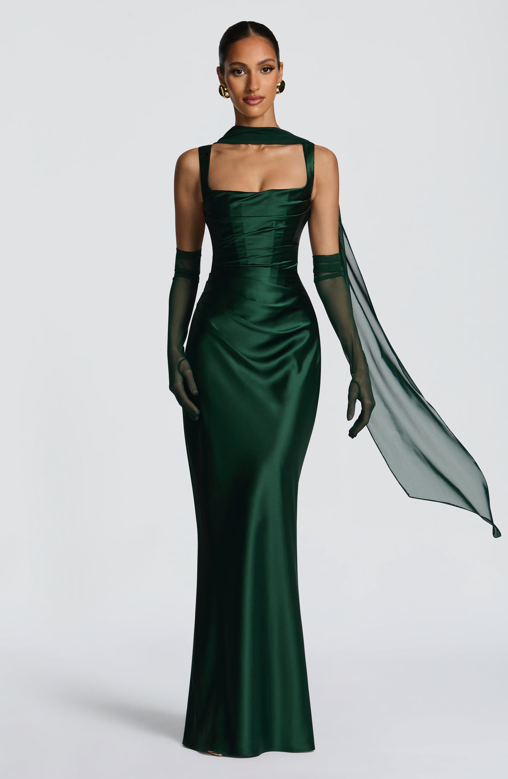 Flourenne Calandra Maxi Dress in Emerald