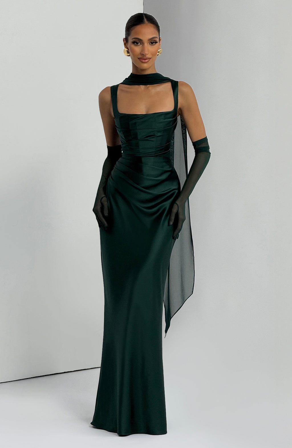 Flourenne Calandra Maxi Dress in Emerald