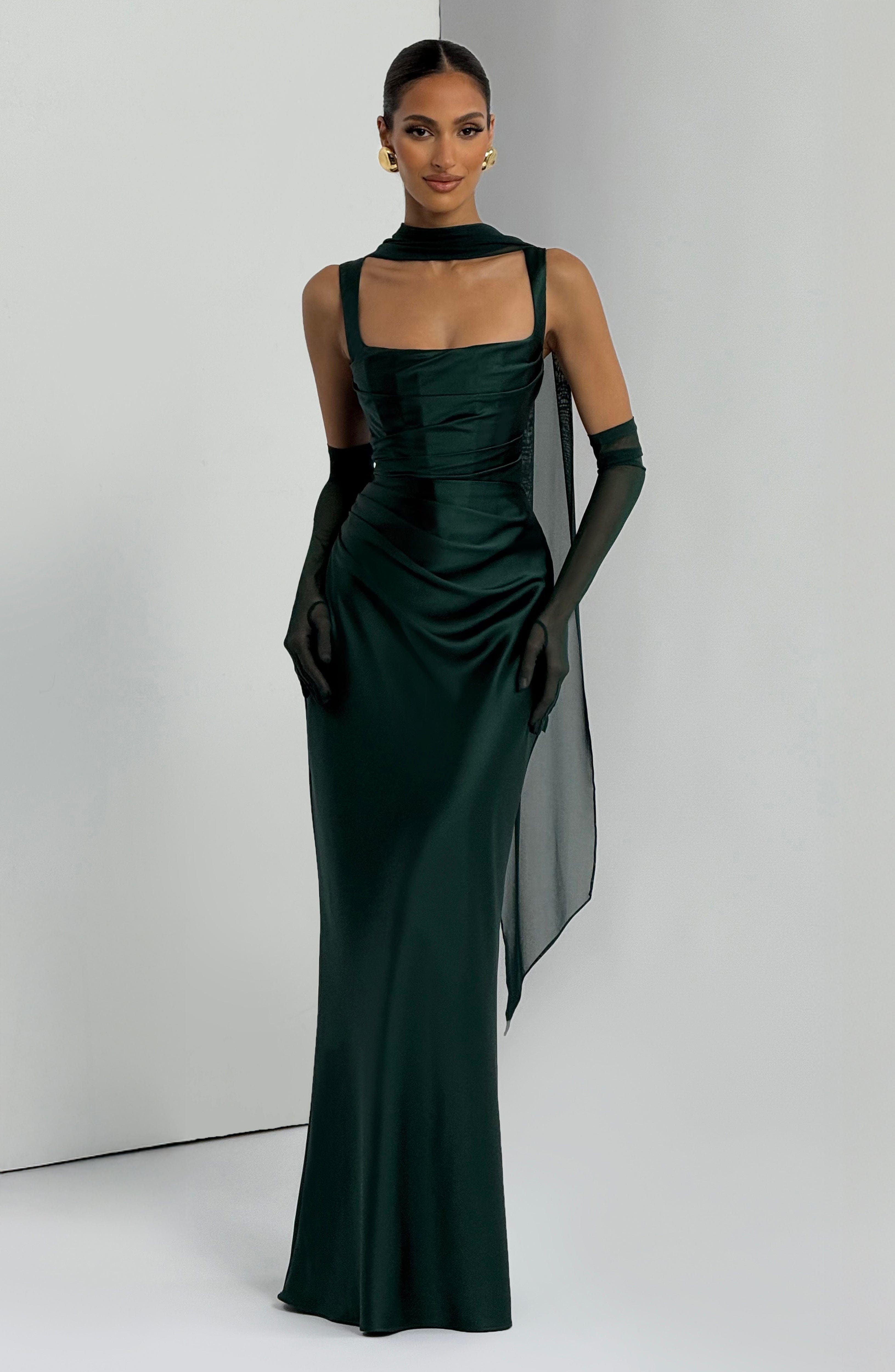 Flourenne Calandra Maxi Dress in Emerald
