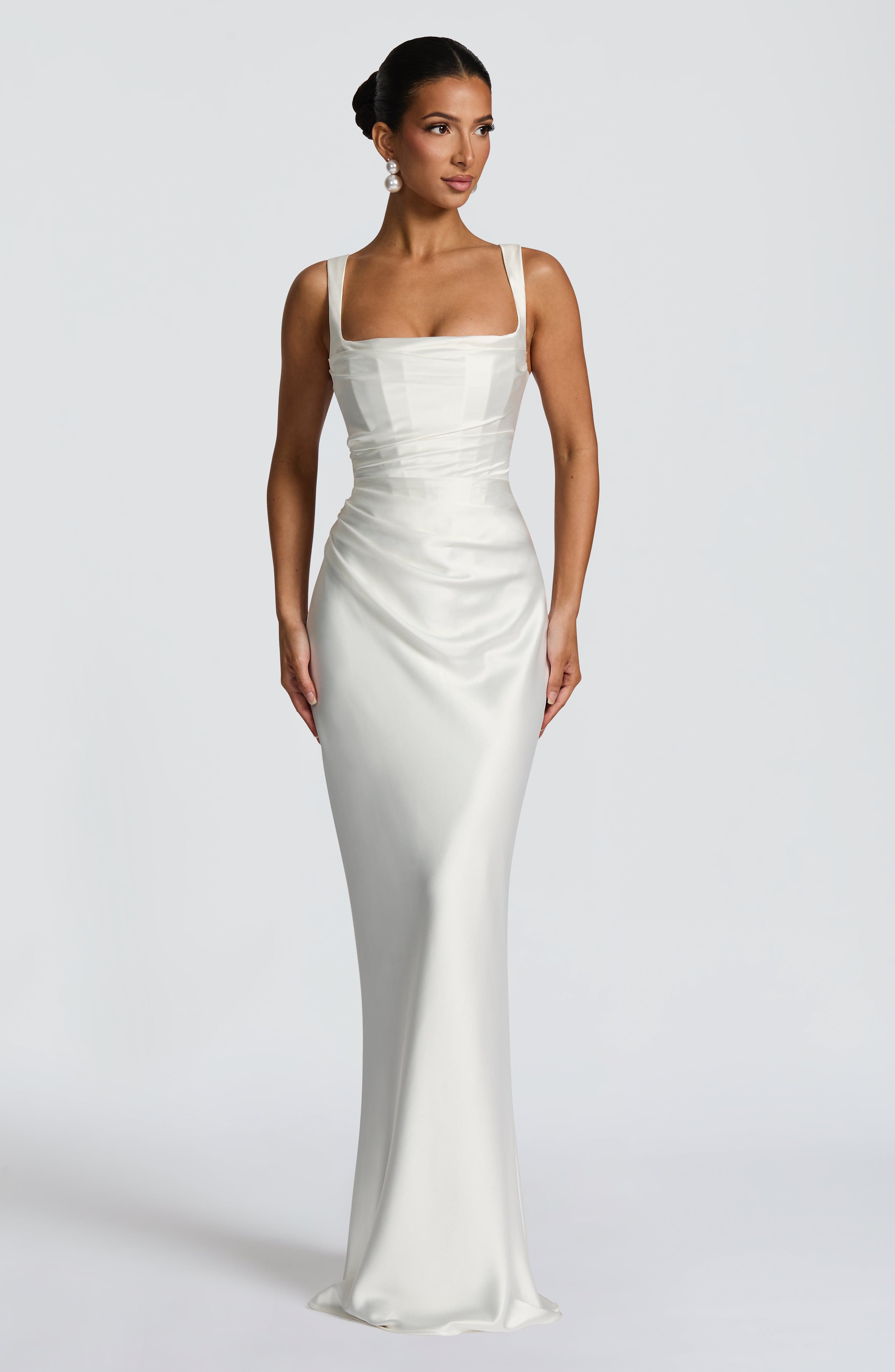 Flourenne Calandra Maxi Dress in Ivory