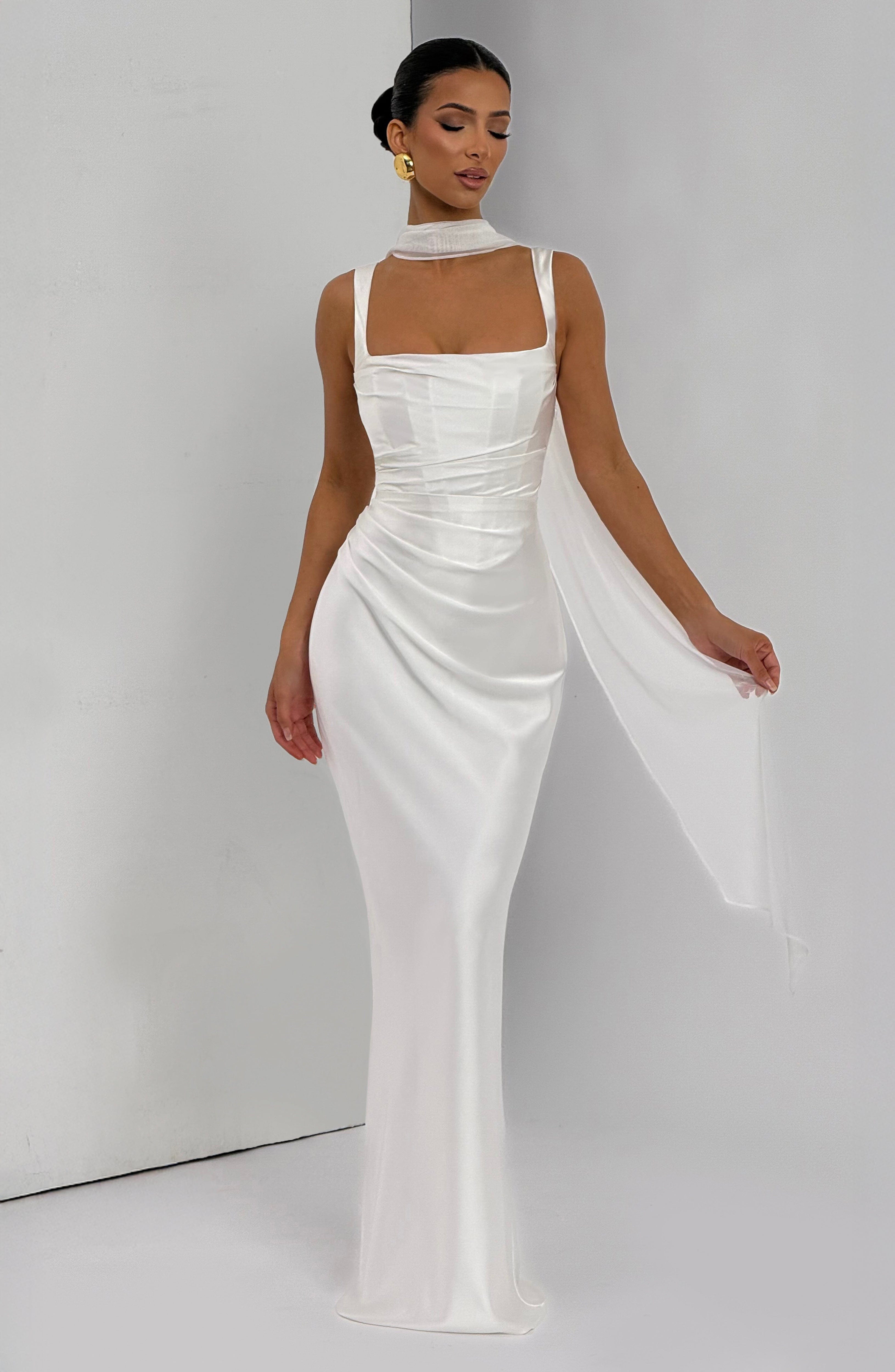 Flourenne Calandra Maxi Dress in Ivory