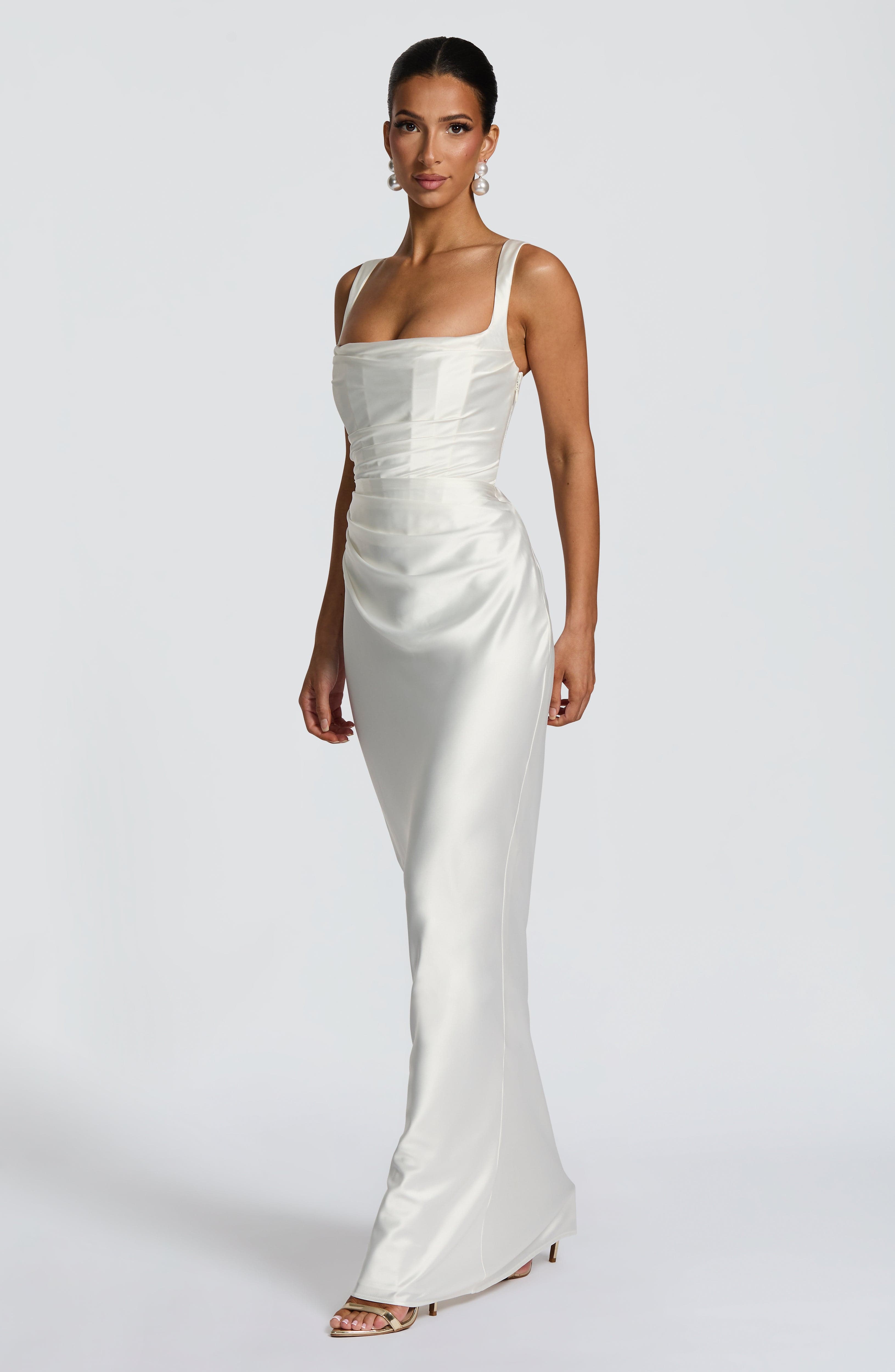Flourenne Calandra Maxi Dress in Ivory