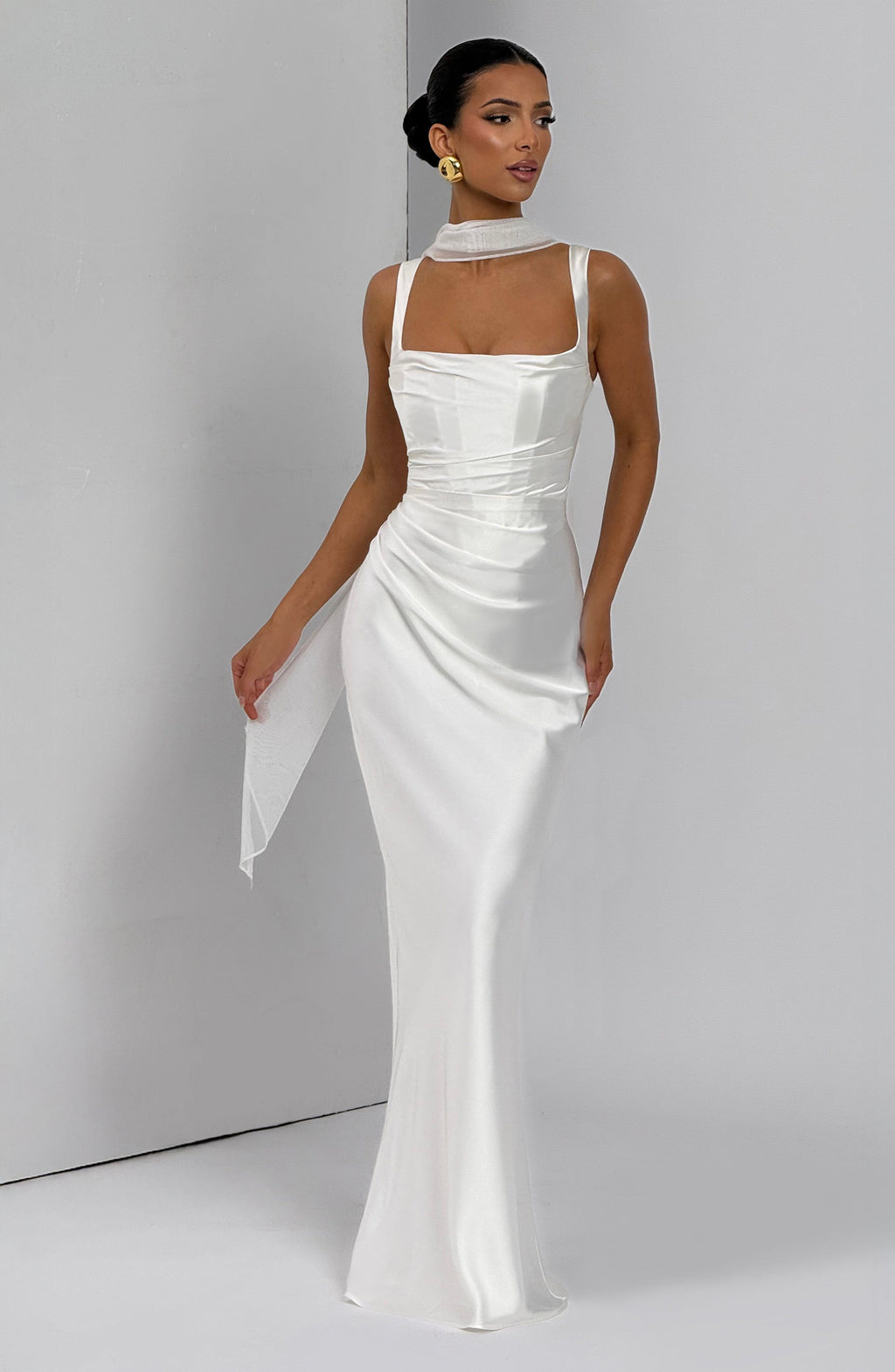 Flourenne Calandra Maxi Dress in Ivory