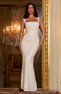 Flourenne Calandra Maxi Dress in Ivory Sparkle