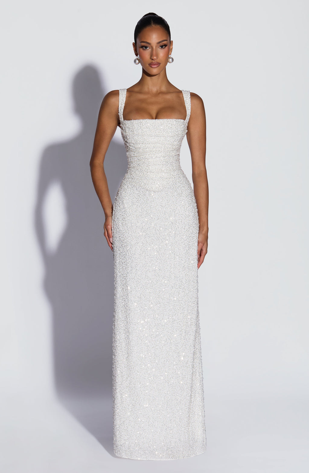 Flourenne Calandra Maxi Dress in Ivory Sparkle