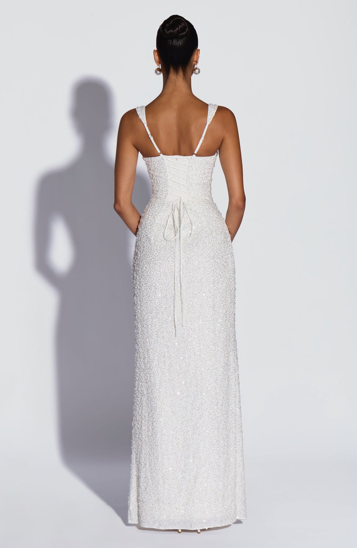 Flourenne Calandra Maxi Dress in Ivory Sparkle