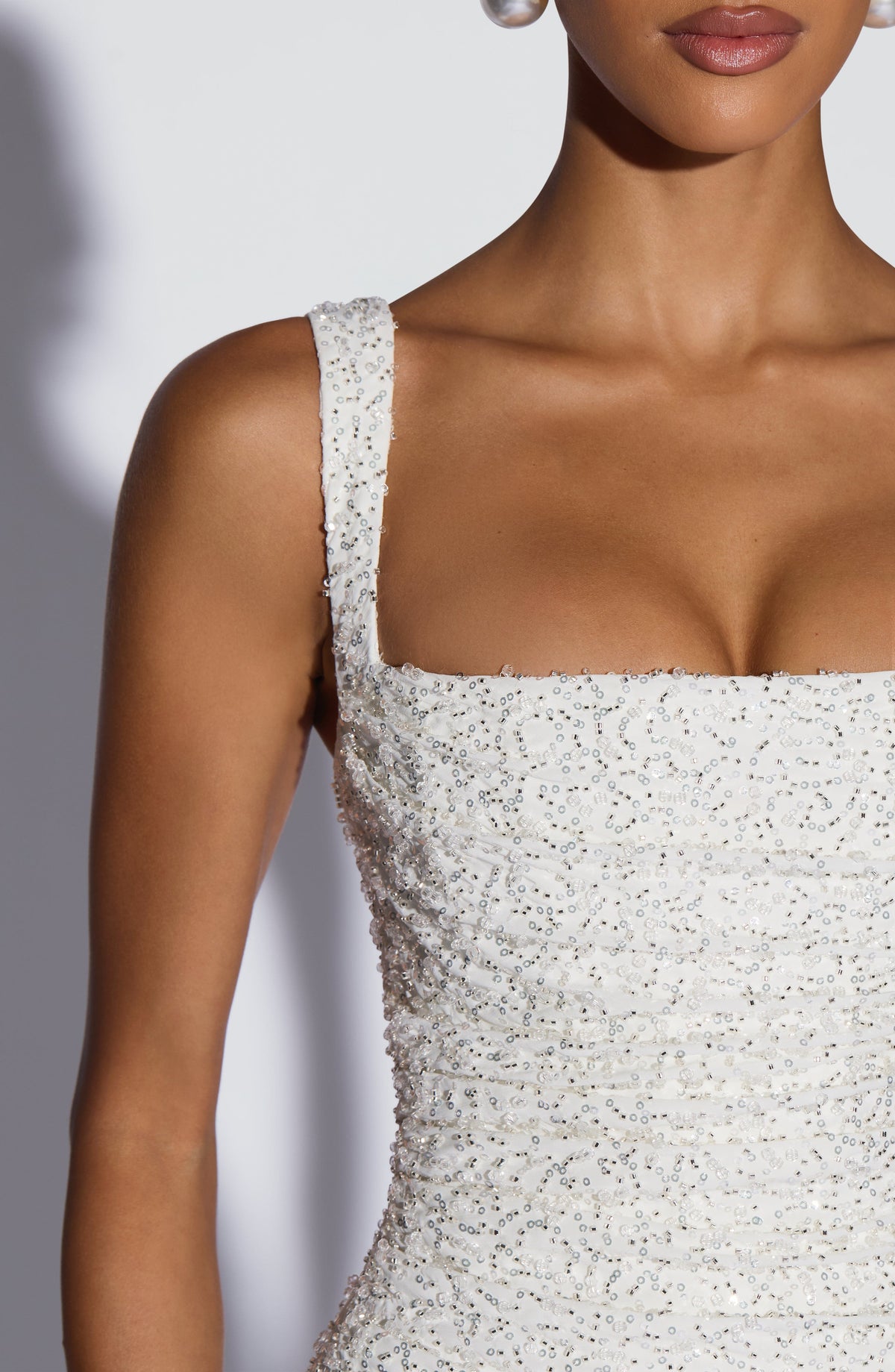 Flourenne Calandra Maxi Dress in Ivory Sparkle
