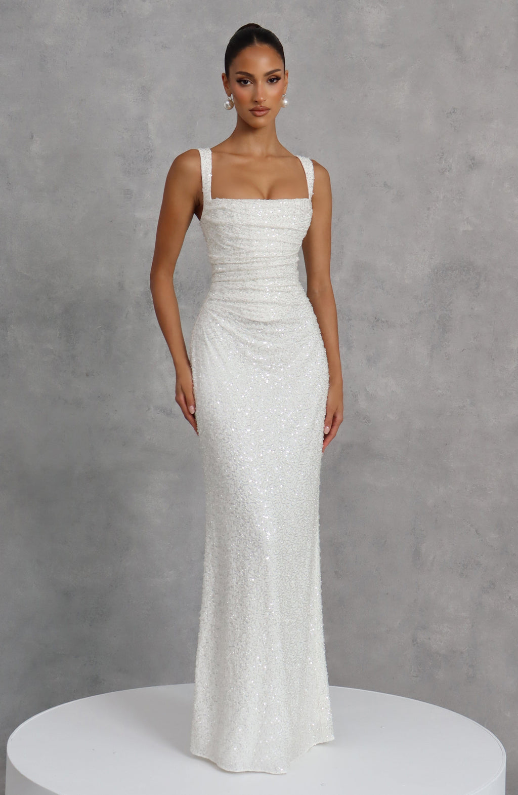 Flourenne Calandra Maxi Dress in Ivory Sparkle