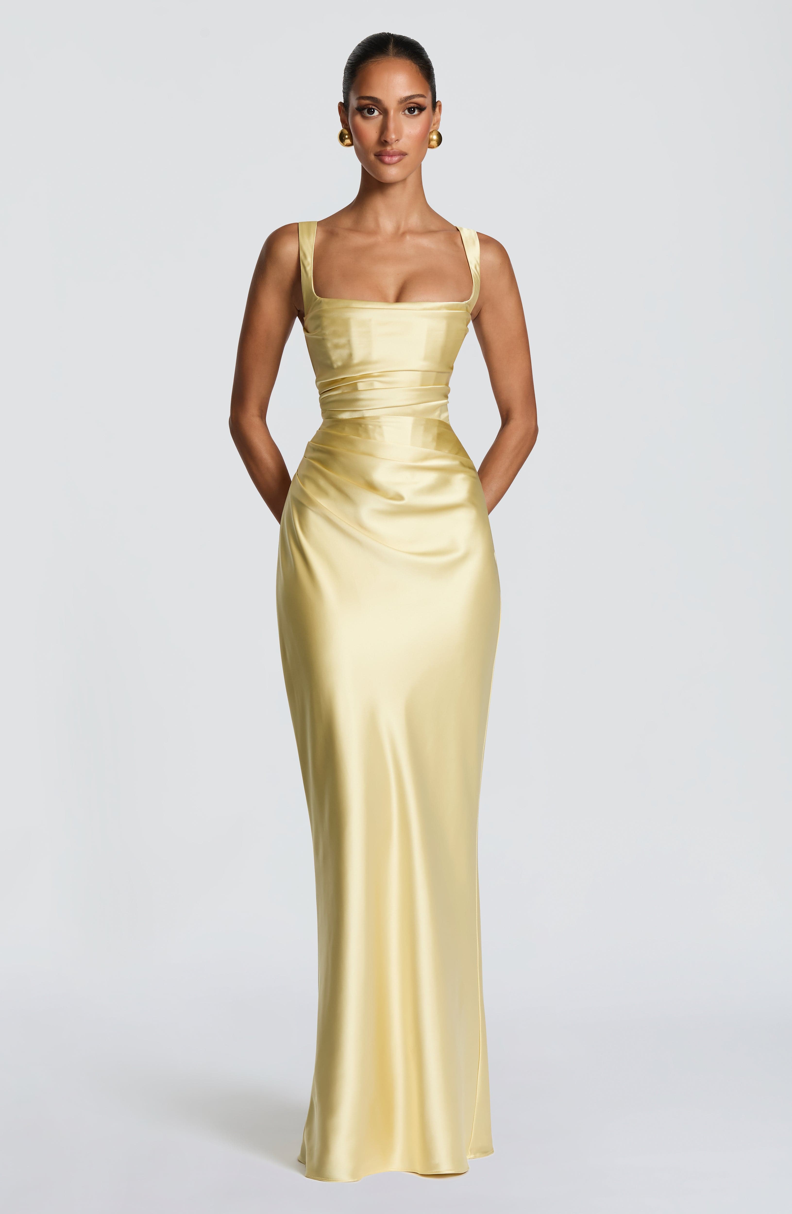Flourenne Calandra Maxi Dress in Lemon