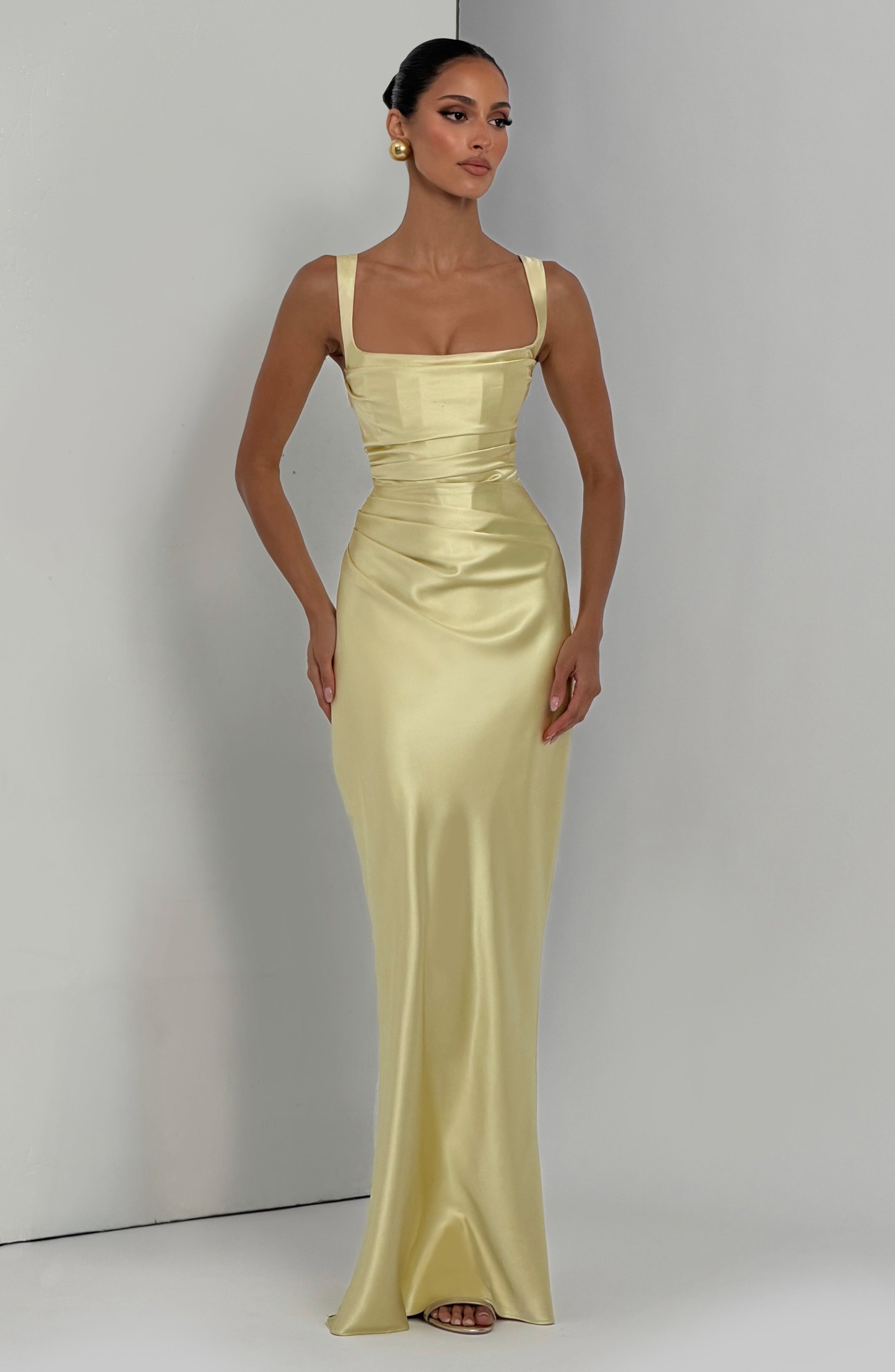 Flourenne Calandra Maxi Dress in Lemon
