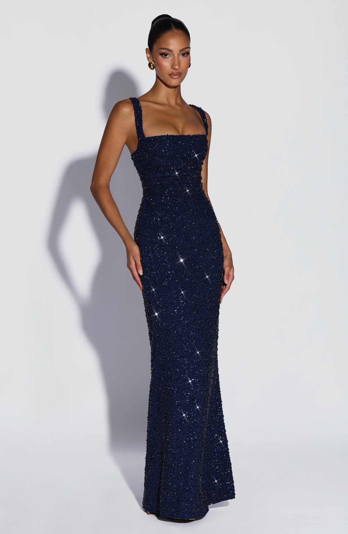 Flourenne Calandra Maxi Dress in Navy Sparkle