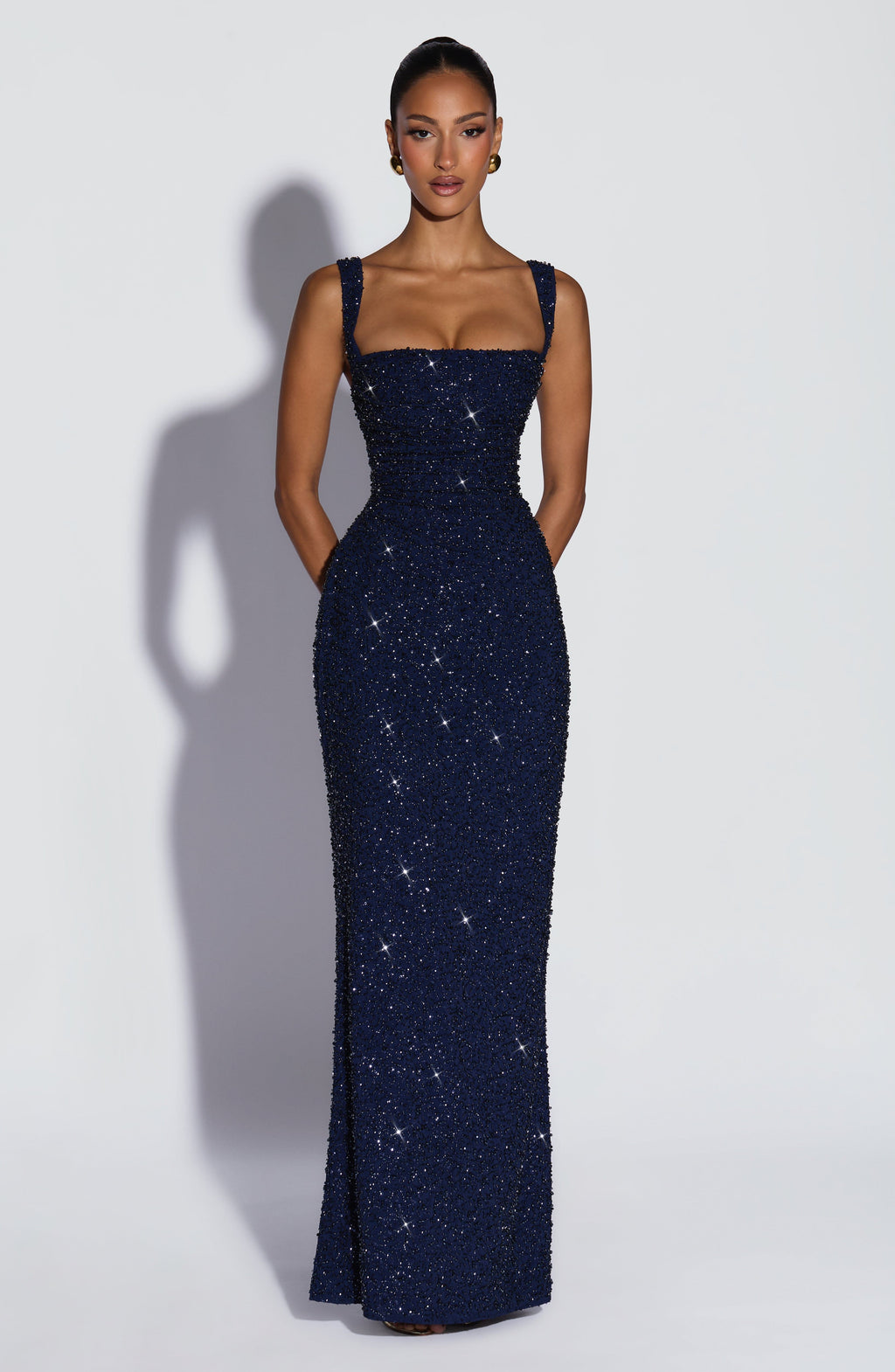 Flourenne Calandra Maxi Dress in Navy Sparkle