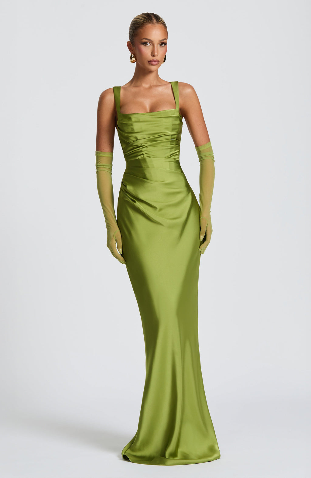 Flourenne Calandra Maxi Dress in Olive